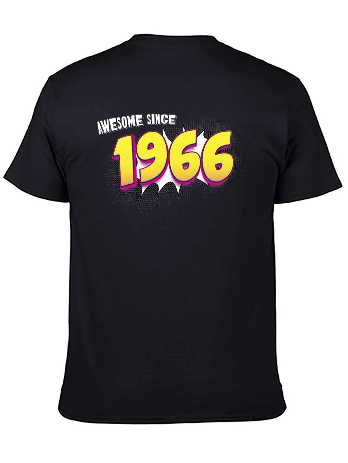 Black Awesome Since 1966 Black T-Shirt view 4