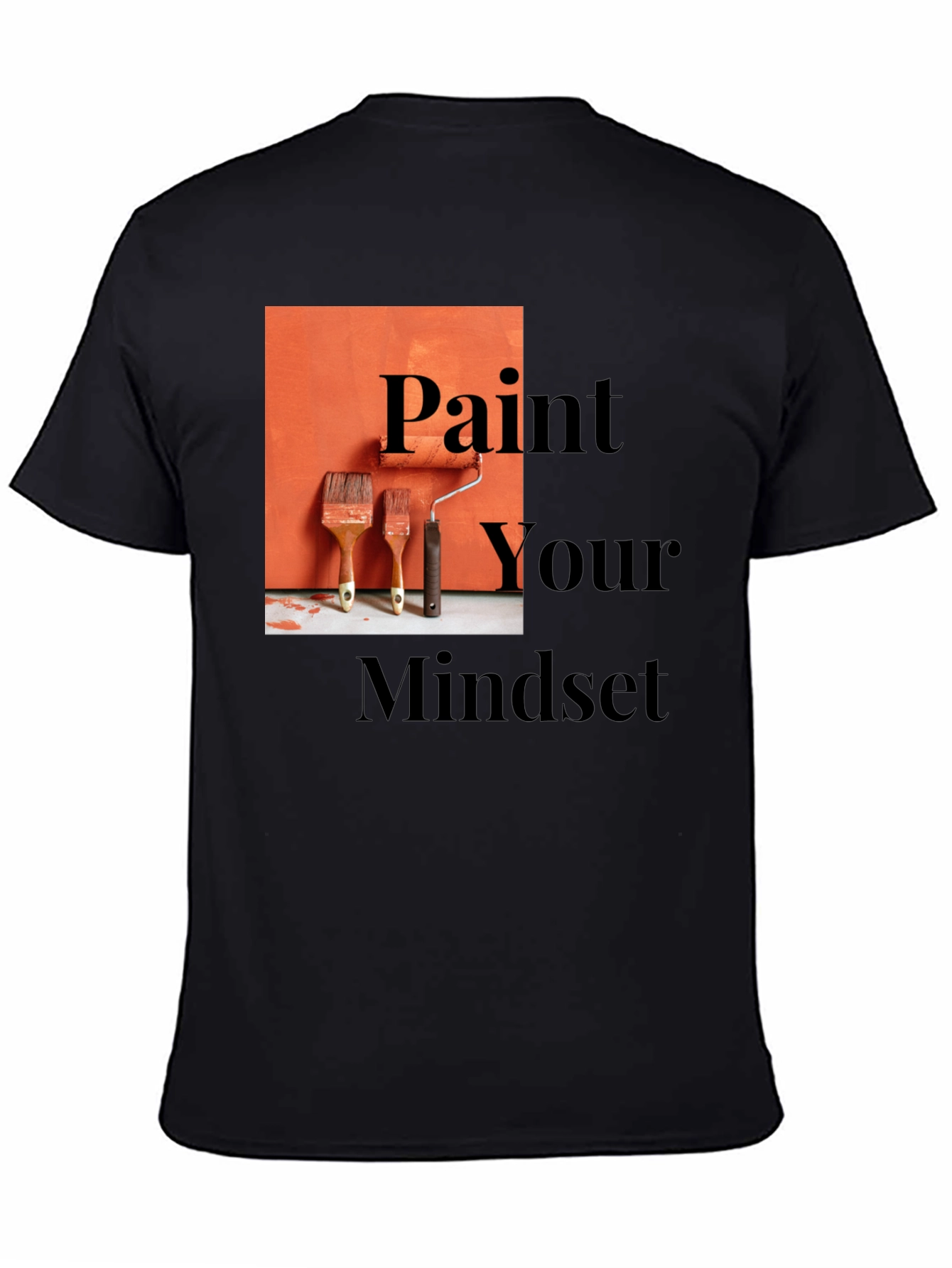 Black Paint Your Mindset Graphic Tee - Black view 4