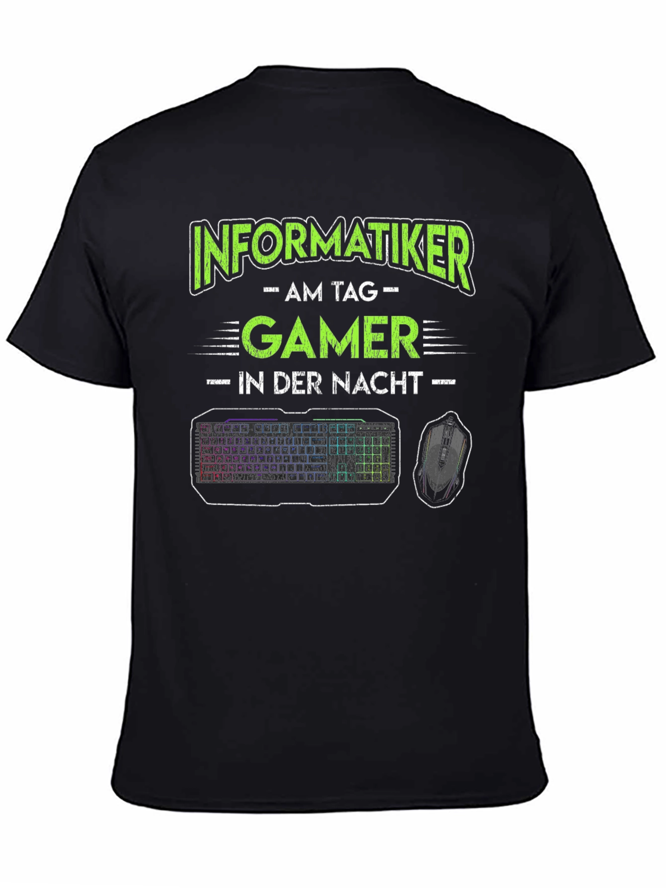 Black Informatiker Gamer T-Shirt - Black Novelty Tee view 4