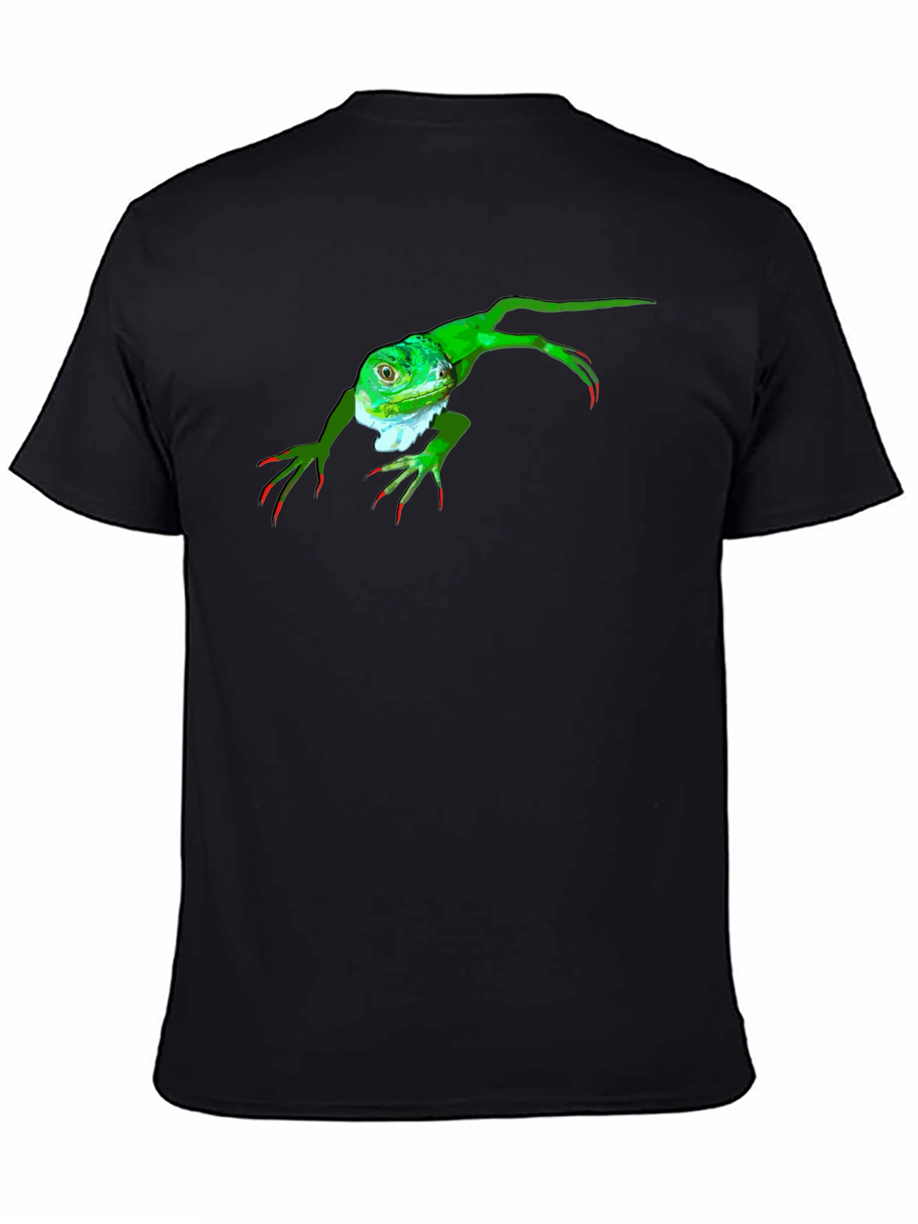 Black Iguana Graphic Tee - Black Cotton T-Shirt view 4