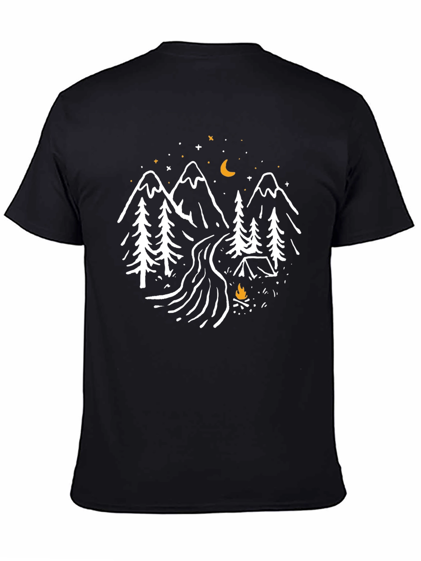 Black Mountain Campfire Graphic Tee - Nature Lover's Shirt view 4