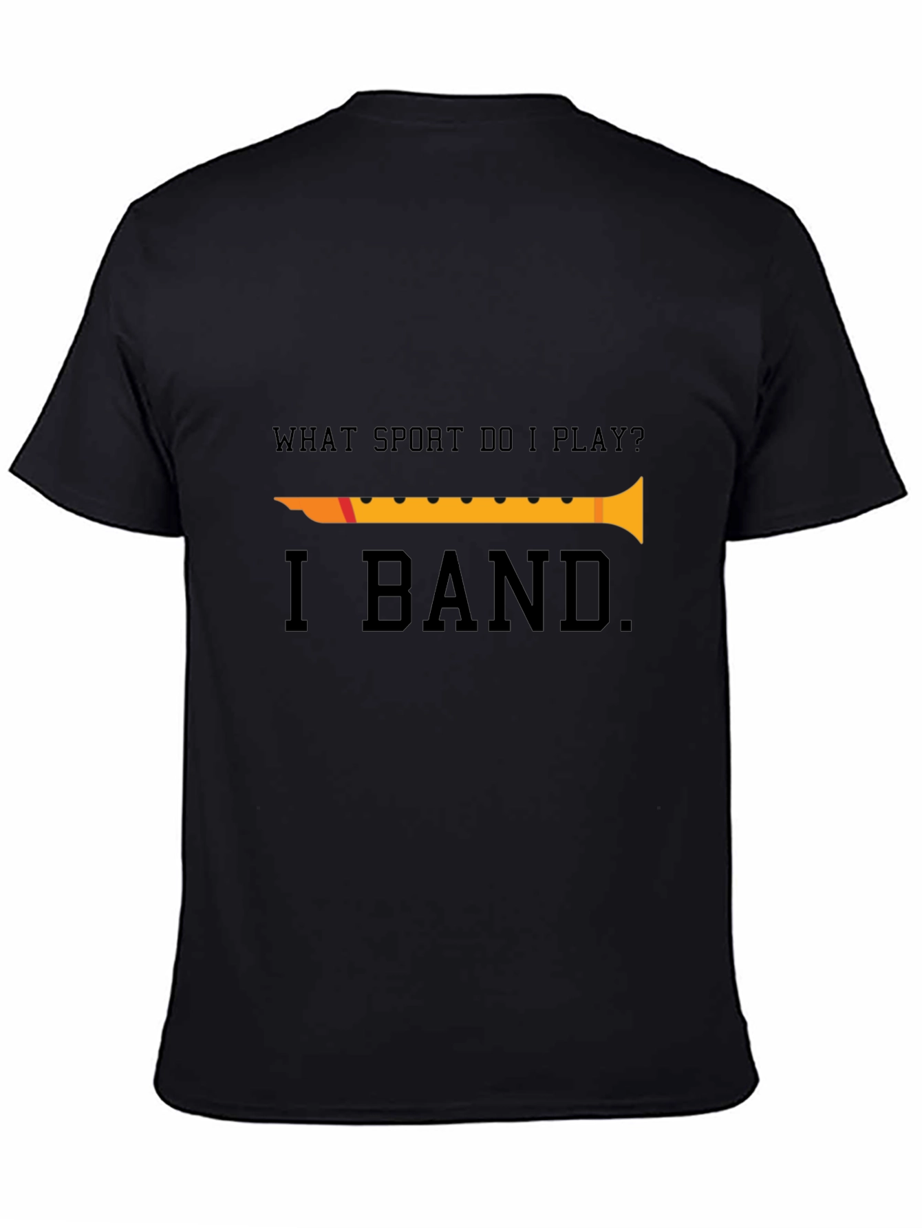 Black Funny Band T-Shirt - What Sport Do I Play? Musician Tee view 4