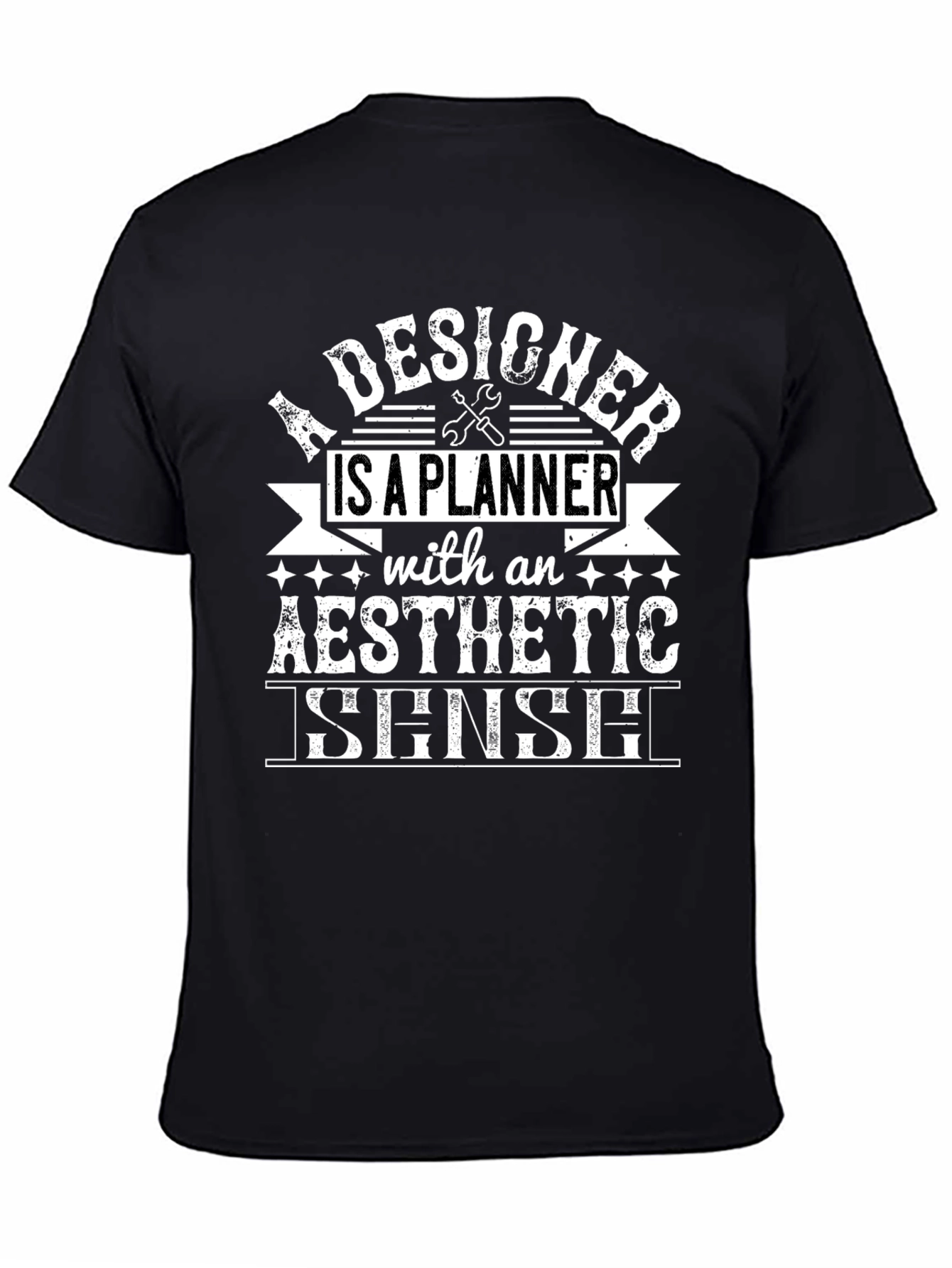 Black Designer Aesthetic Sense Graphic Tee view 4