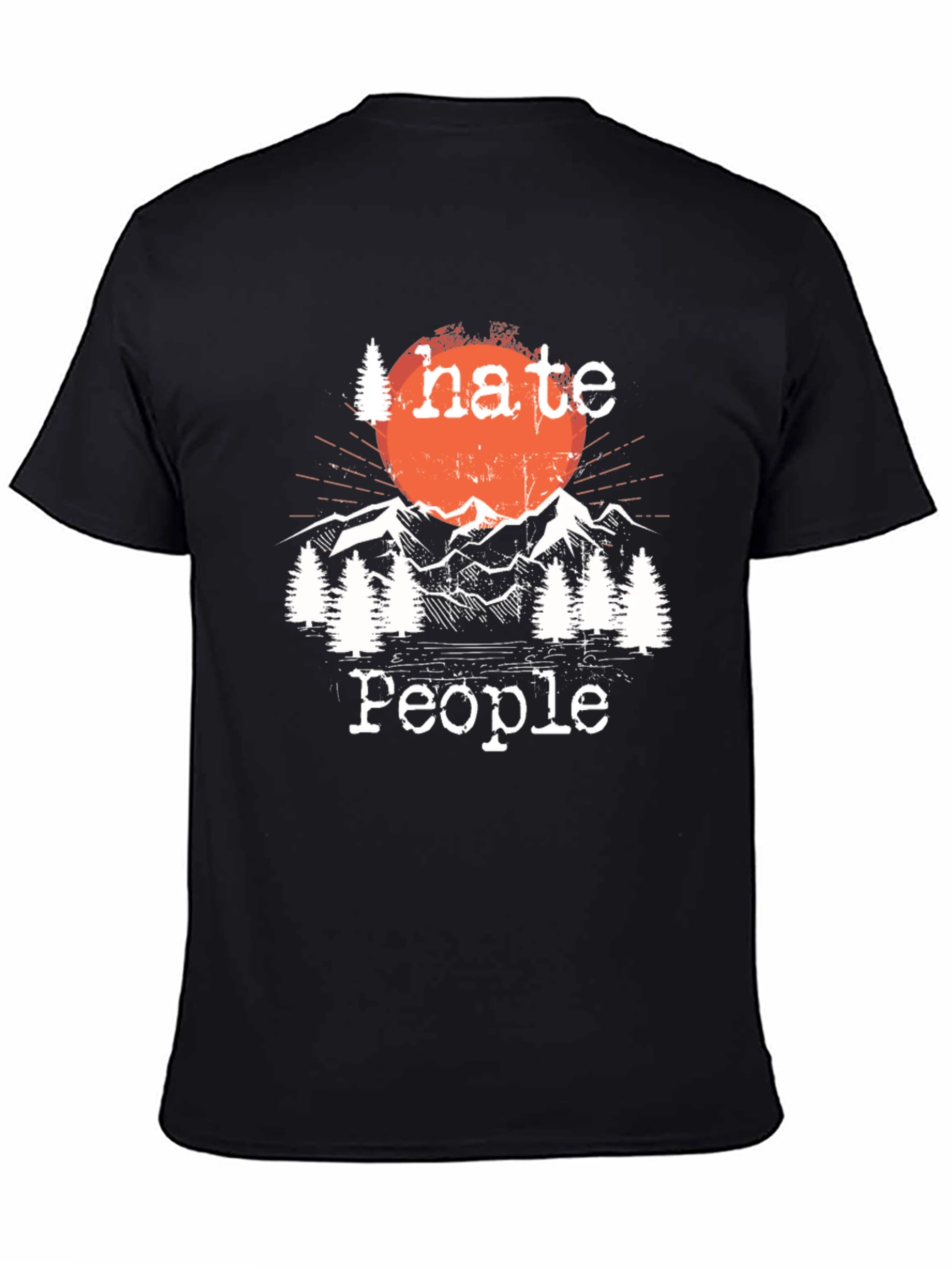 Black I Hate People Outdoors T-Shirt view 4