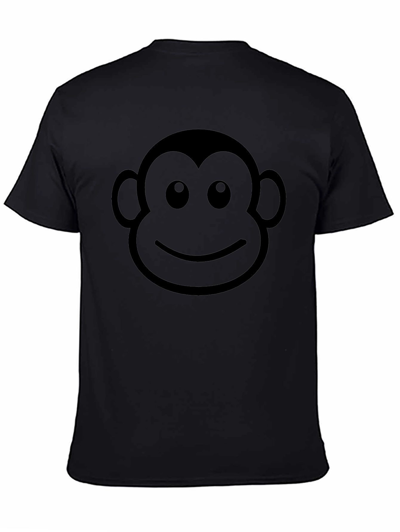 Black Monkey Face Graphic Black T-Shirt - Fun & Stylish view 4