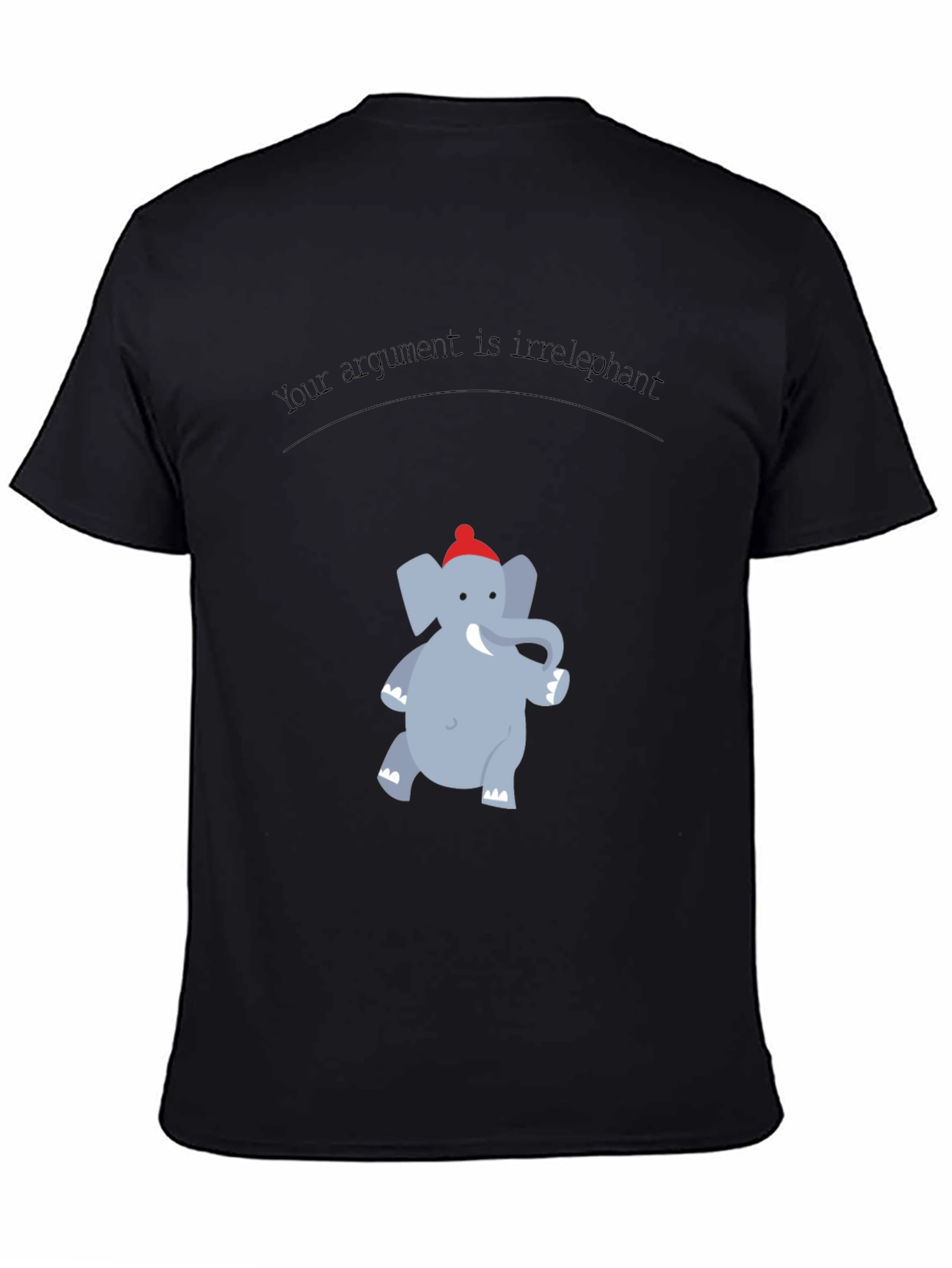 Black Irrelephant Graphic T-Shirt - Funny Argument Tee view 4