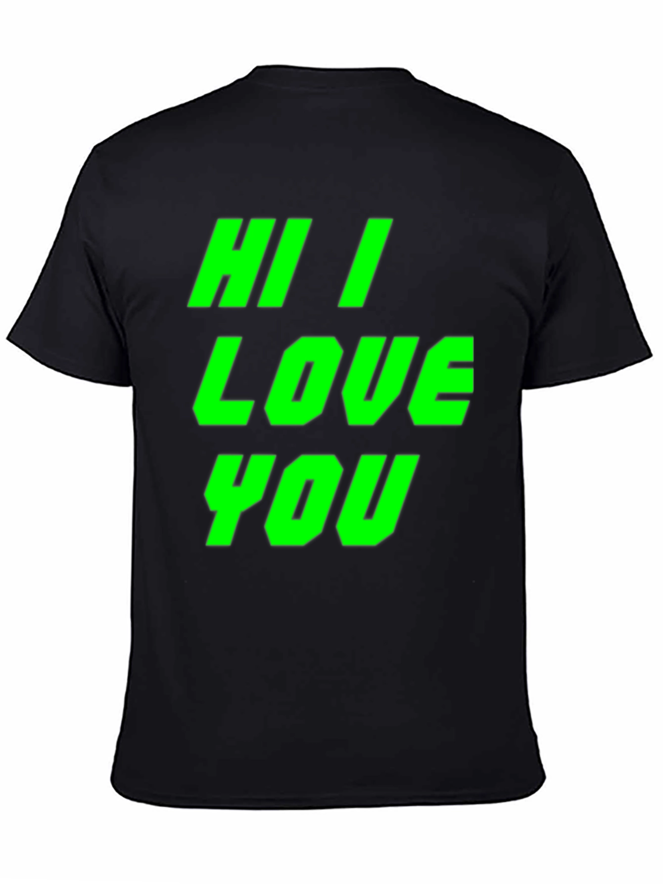 Black Hi I Love You Graphic Tee - Bold Statement Shirt view 4
