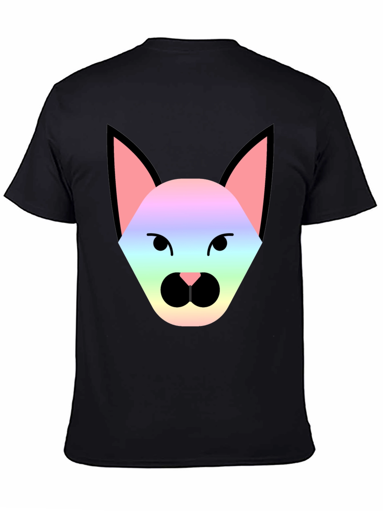 Black Rainbow Cat Graphic Tee - Unisex Black T-Shirt view 4