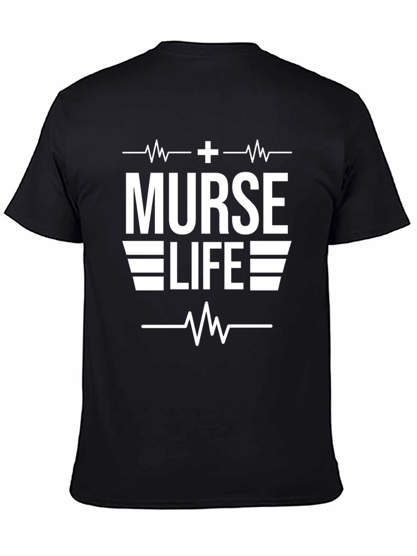 Black Nurse Life T-Shirt - Black Cotton Tee view 4
