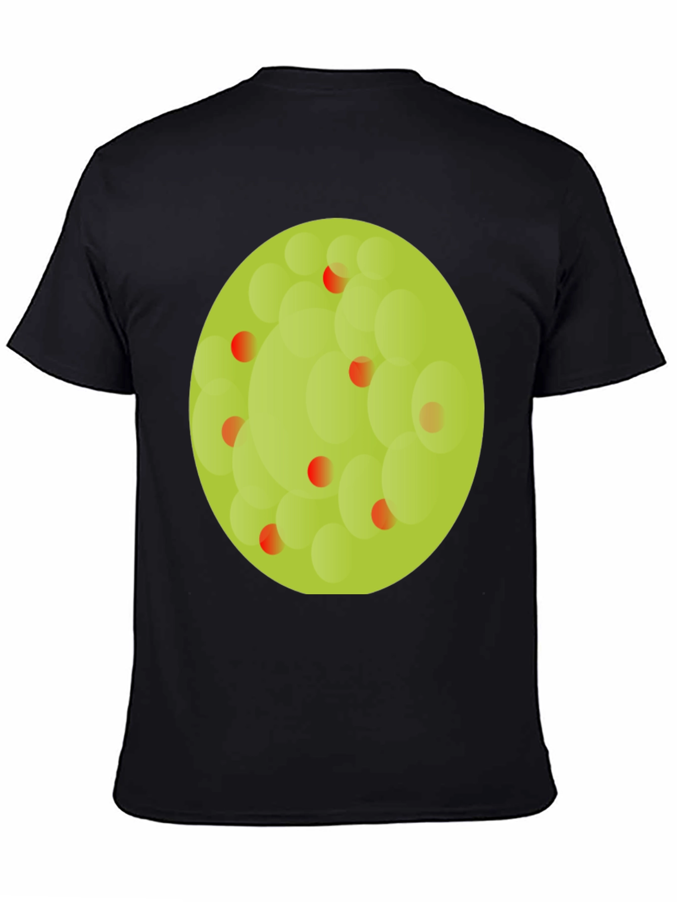 Black Black T-Shirt with Abstract Green Circle Graphic view 4