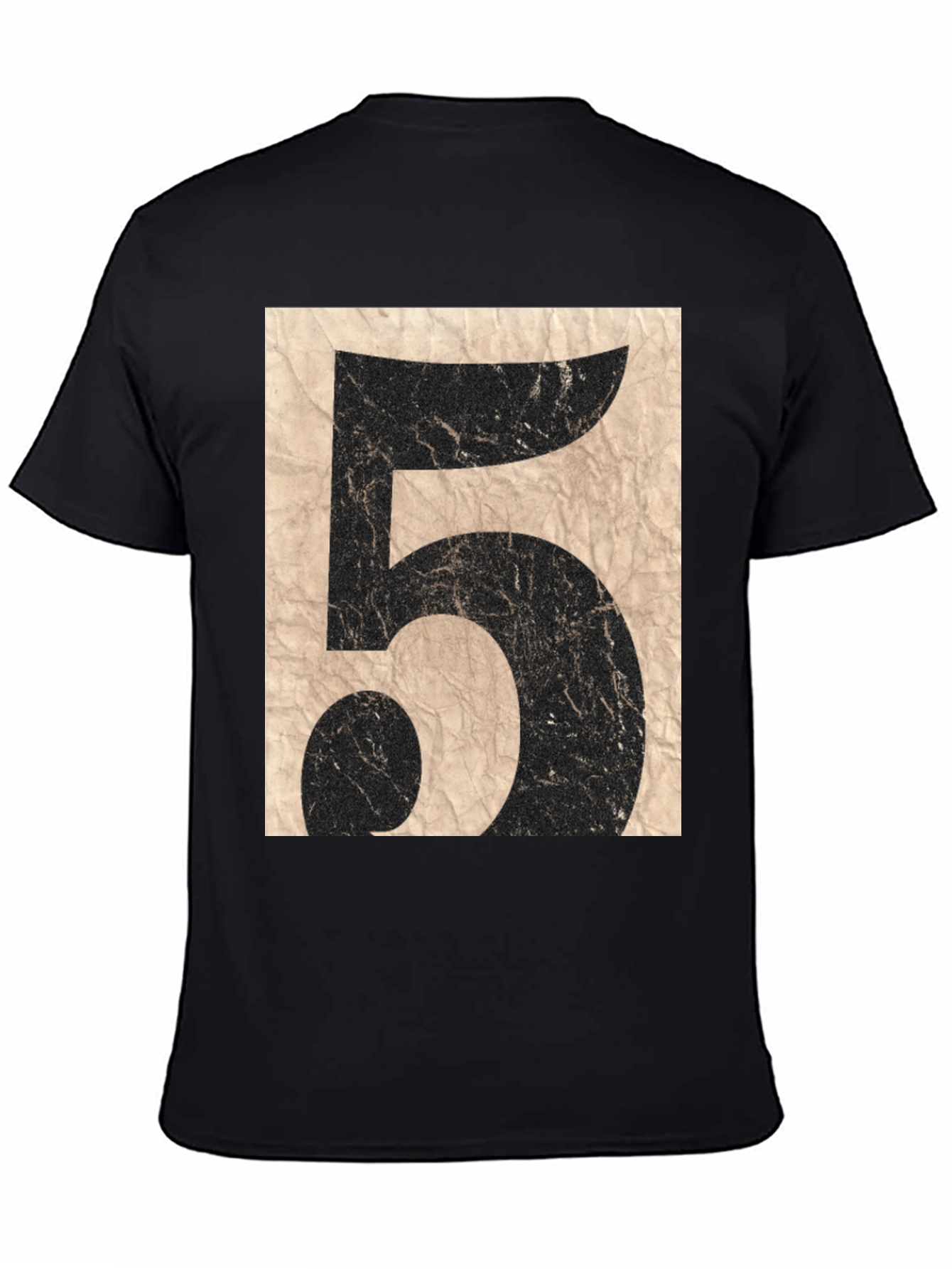 Black Vintage Number 5 Graphic T-Shirt view 4