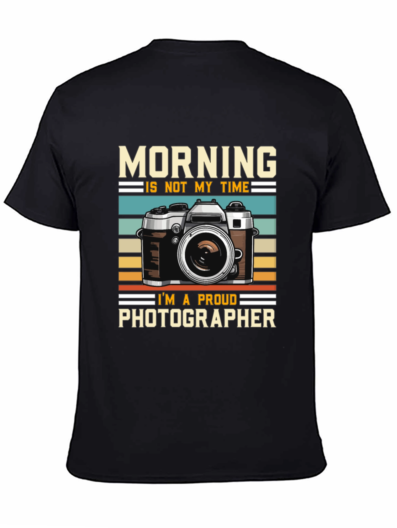 Black Photographer T-Shirt - Not a Morning Person view 4