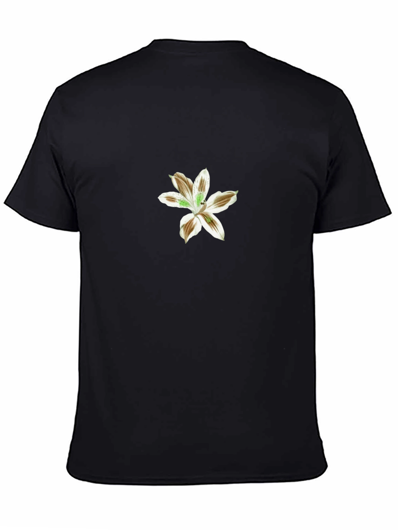 Black Floral Print Black T-Shirt for Men view 4