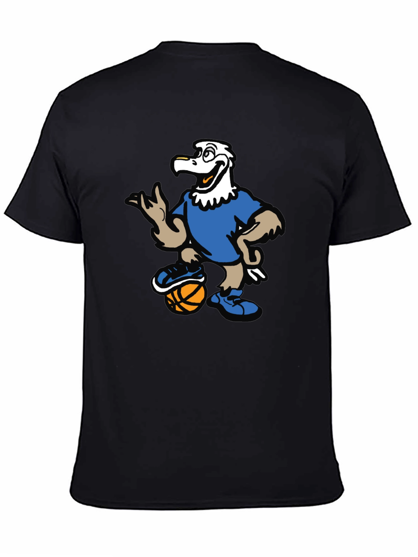 Black Cartoon Eagle Basketball T-Shirt view 4