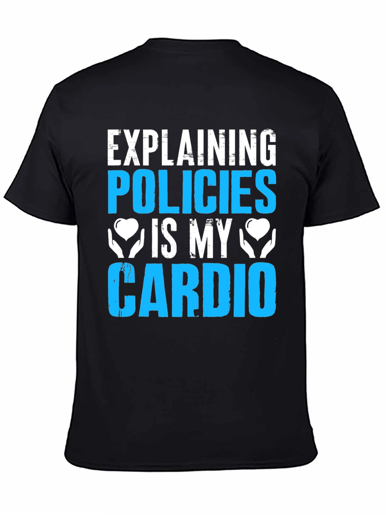 Black Policies Are My Cardio Funny Graphic Tee view 4