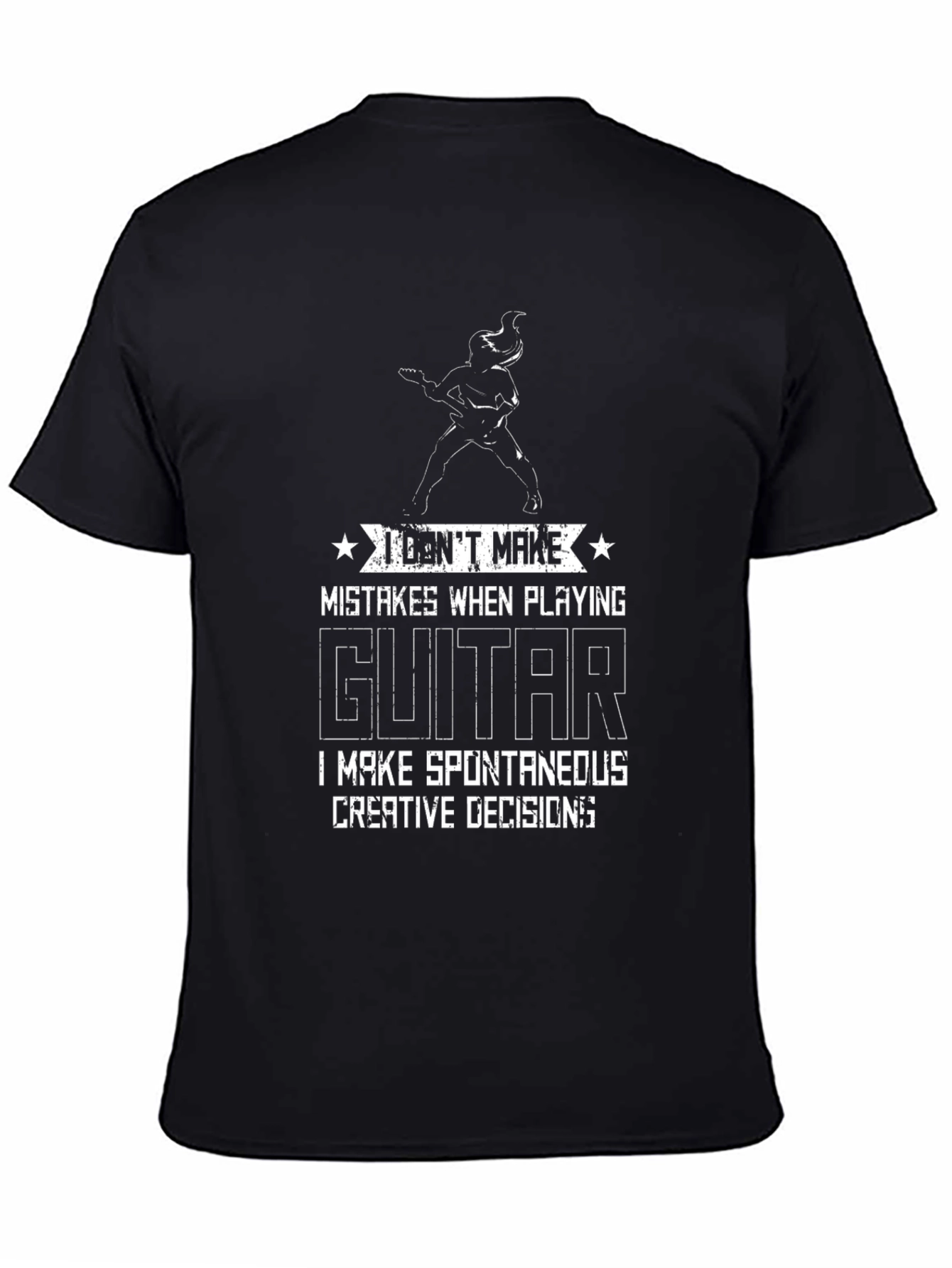 Black Funny Guitarist T-Shirt - I Don't Make Mistakes view 4