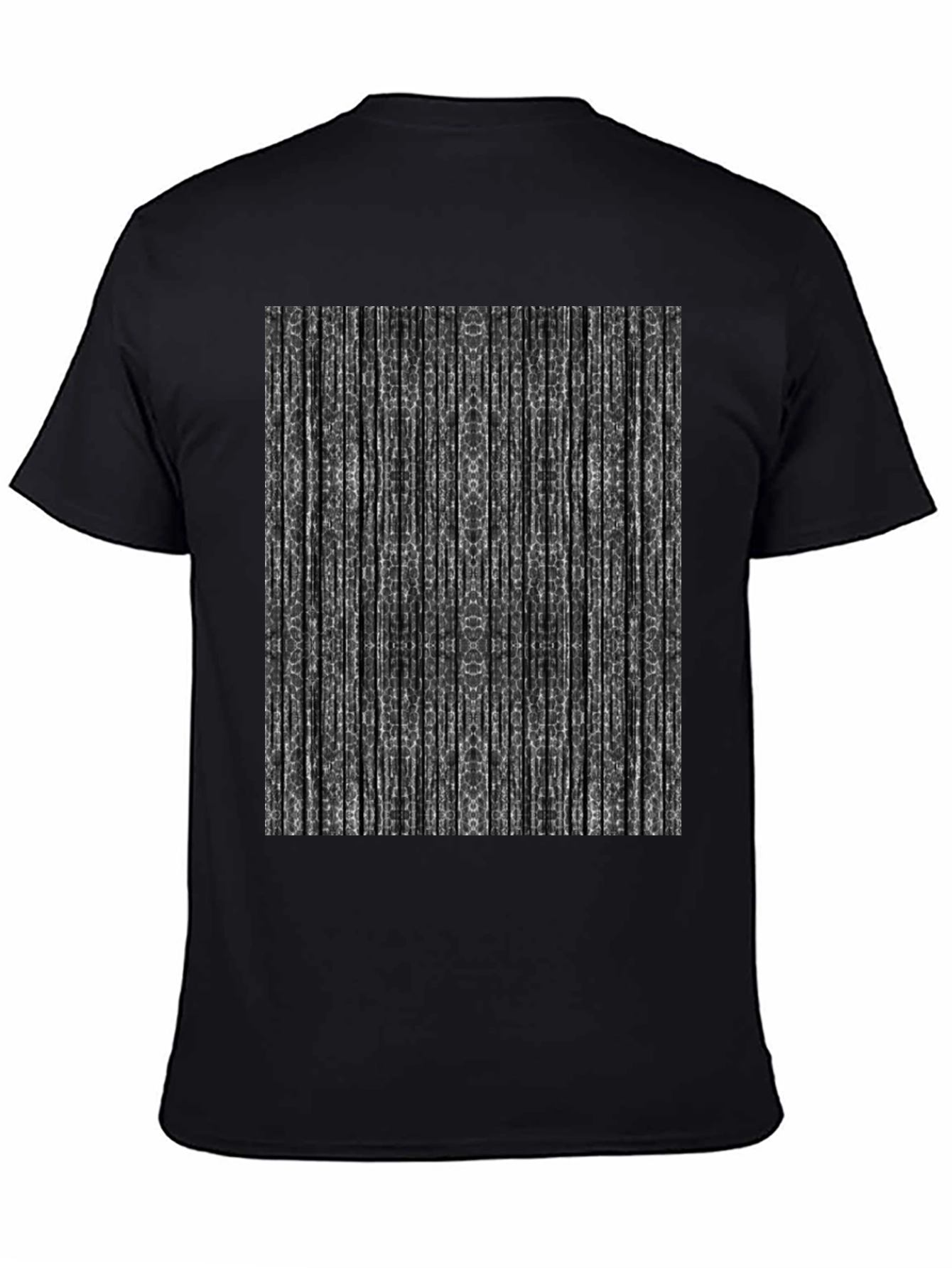 Black Abstract Striped Print Black T-Shirt view 4