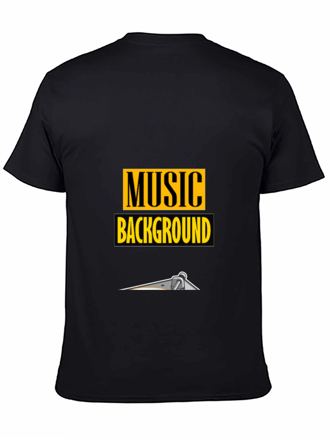 Black Music Background Graphic Tee - Black view 4