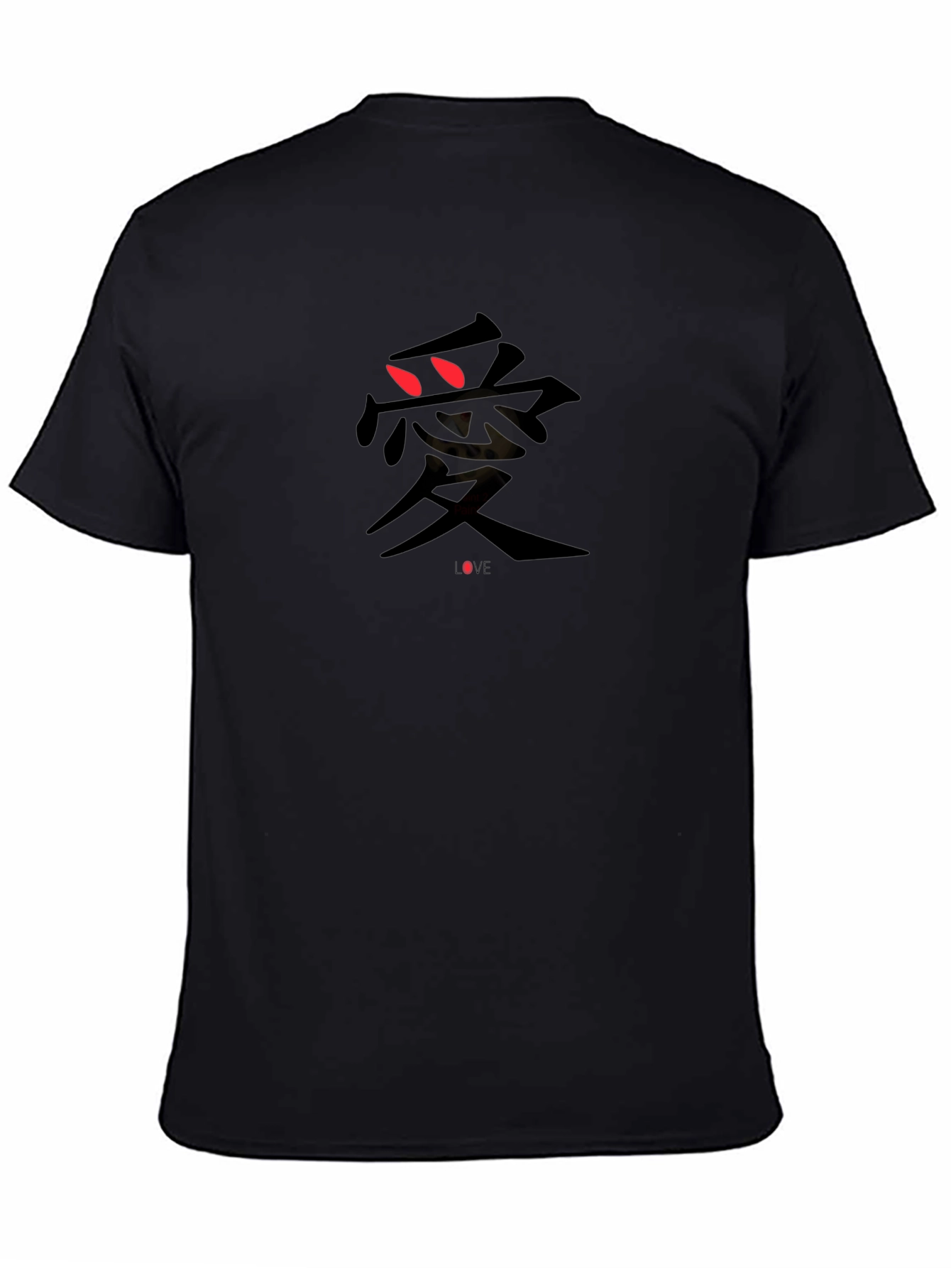 Black Love Kanji Black T-Shirt view 4