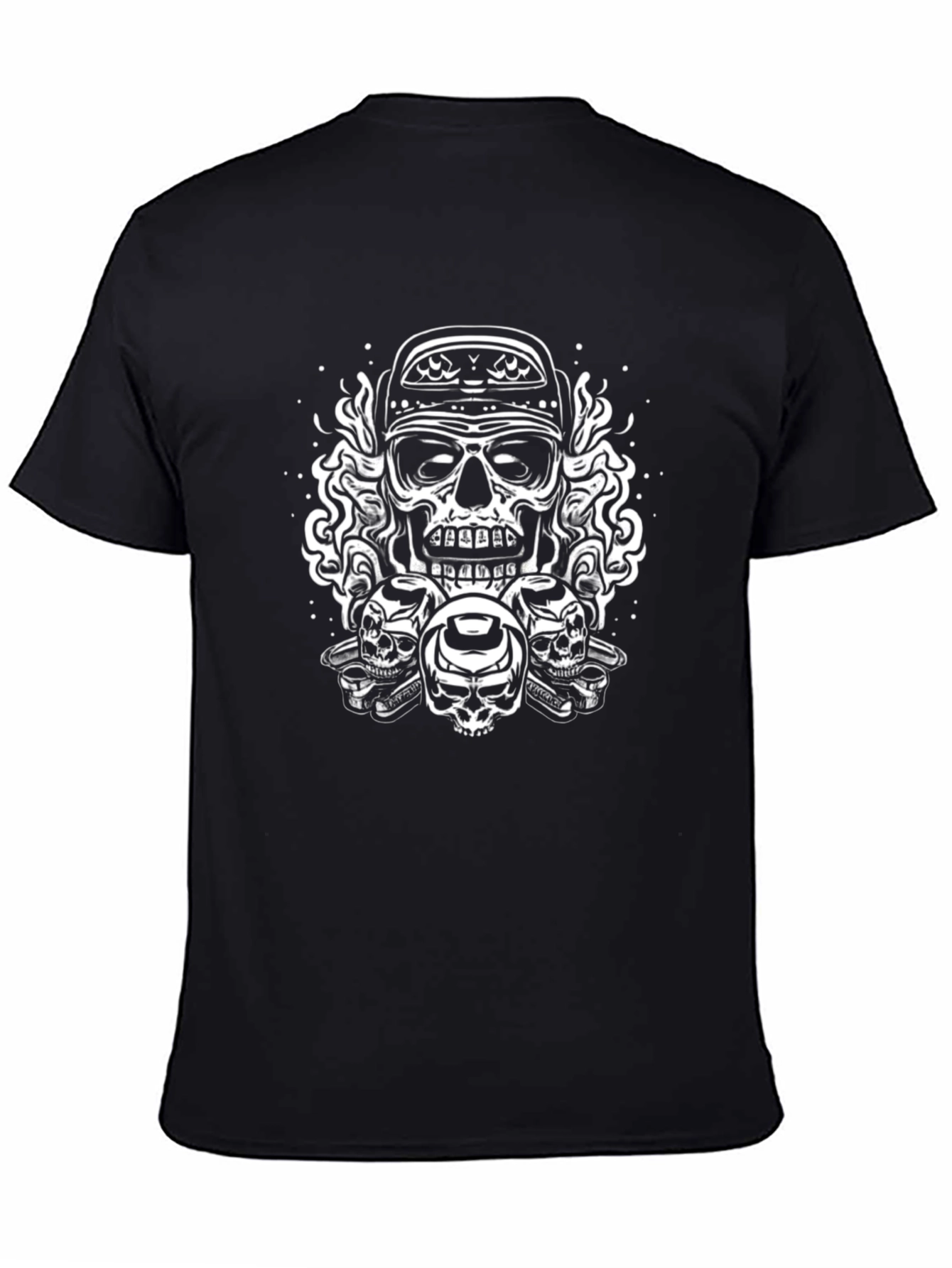 Black Skull Graphic Tee - Bandana & Skulls view 4
