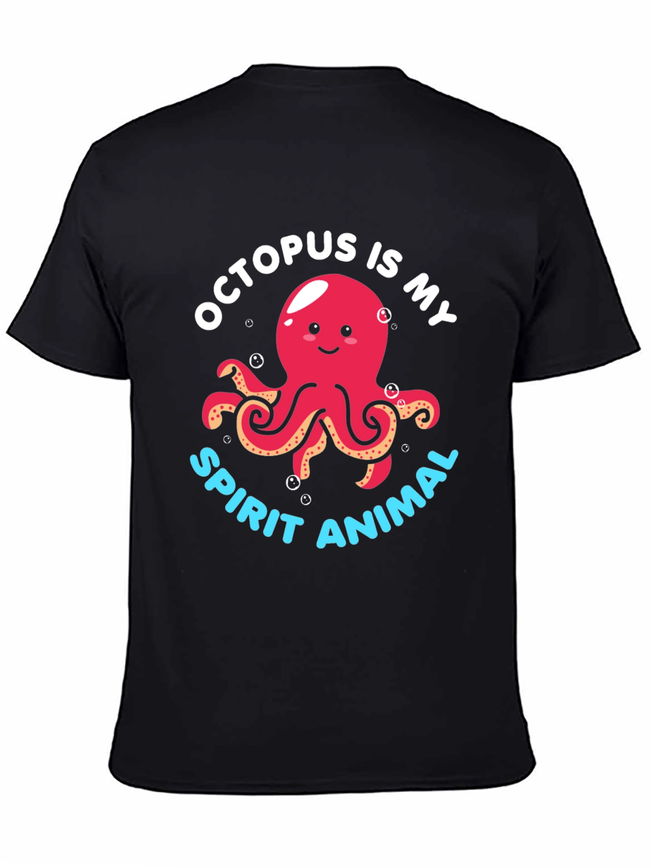Black Octopus Spirit Animal Graphic Tee - Black view 4