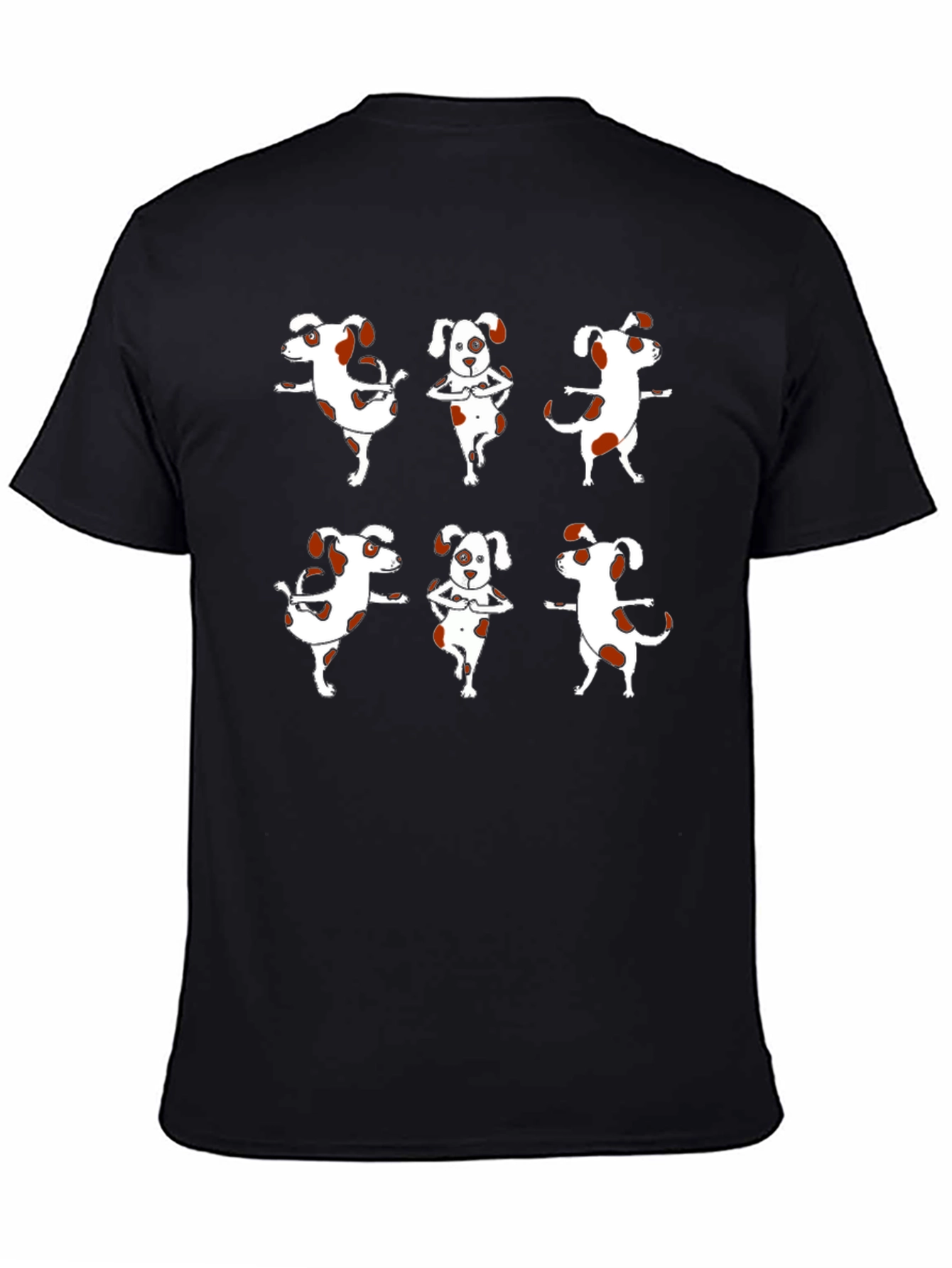 Black Yoga Dog Graphic Tee - Black Cotton T-Shirt view 4