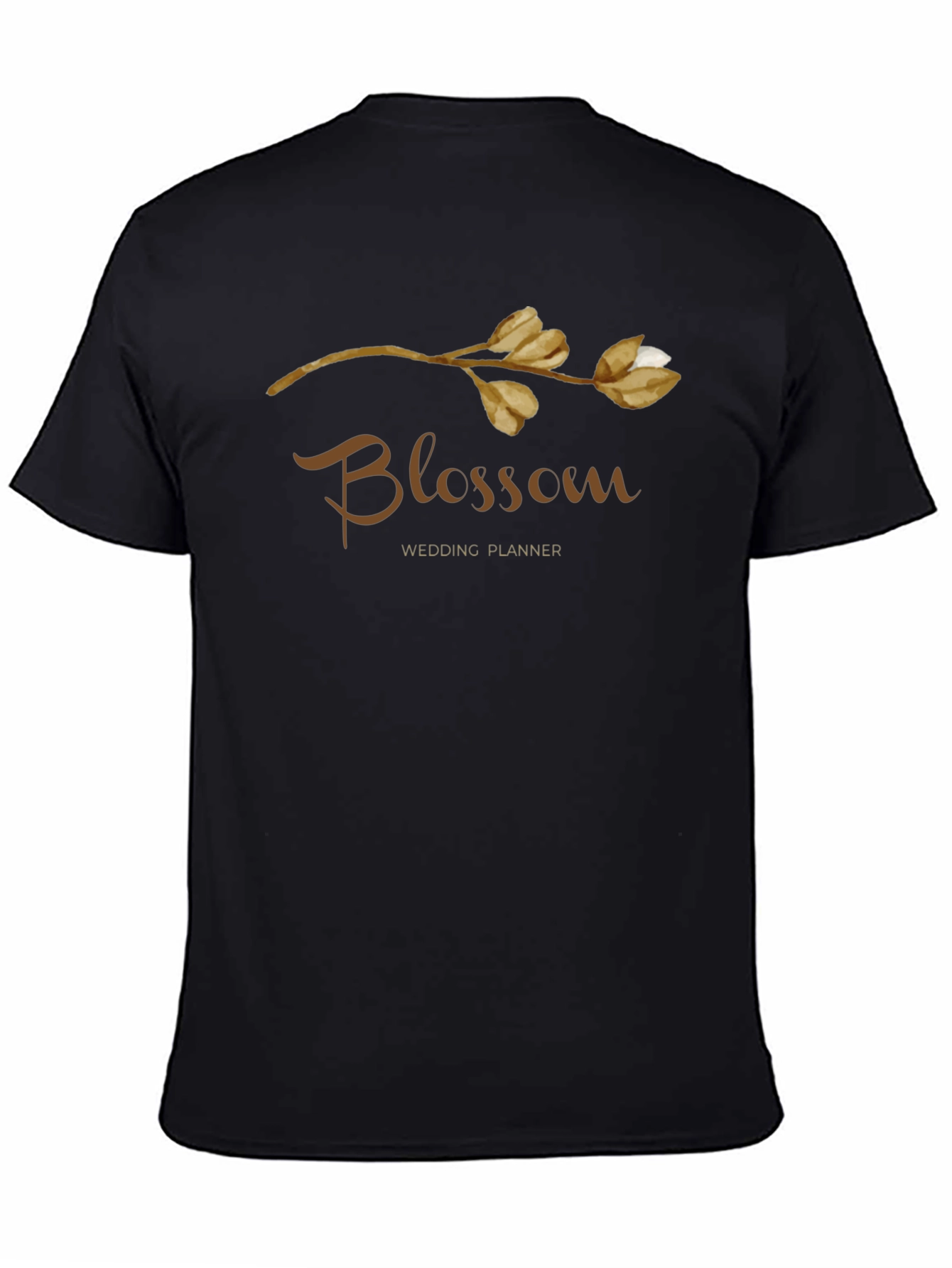Black Blossom Wedding Planner Black T-Shirt view 4