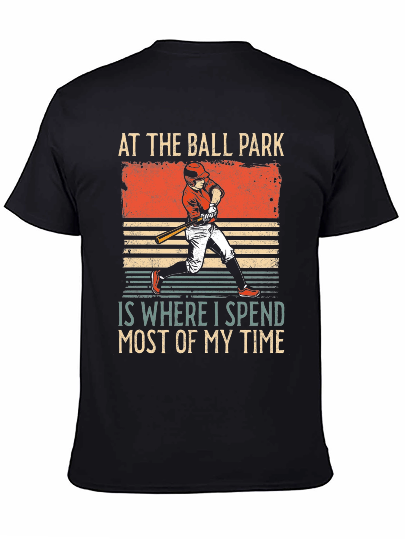 Black Baseball Fan T-Shirt: At The Ball Park view 4