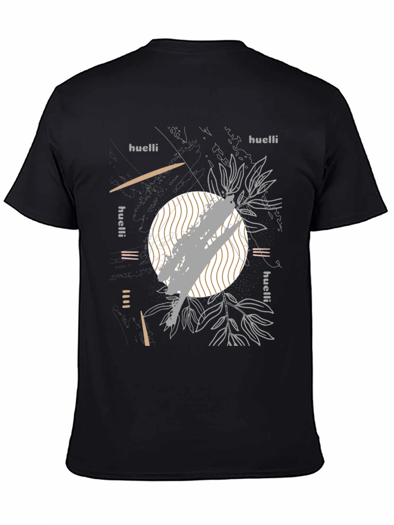Black Abstract Graphic Tee - Modern Art T-Shirt view 4