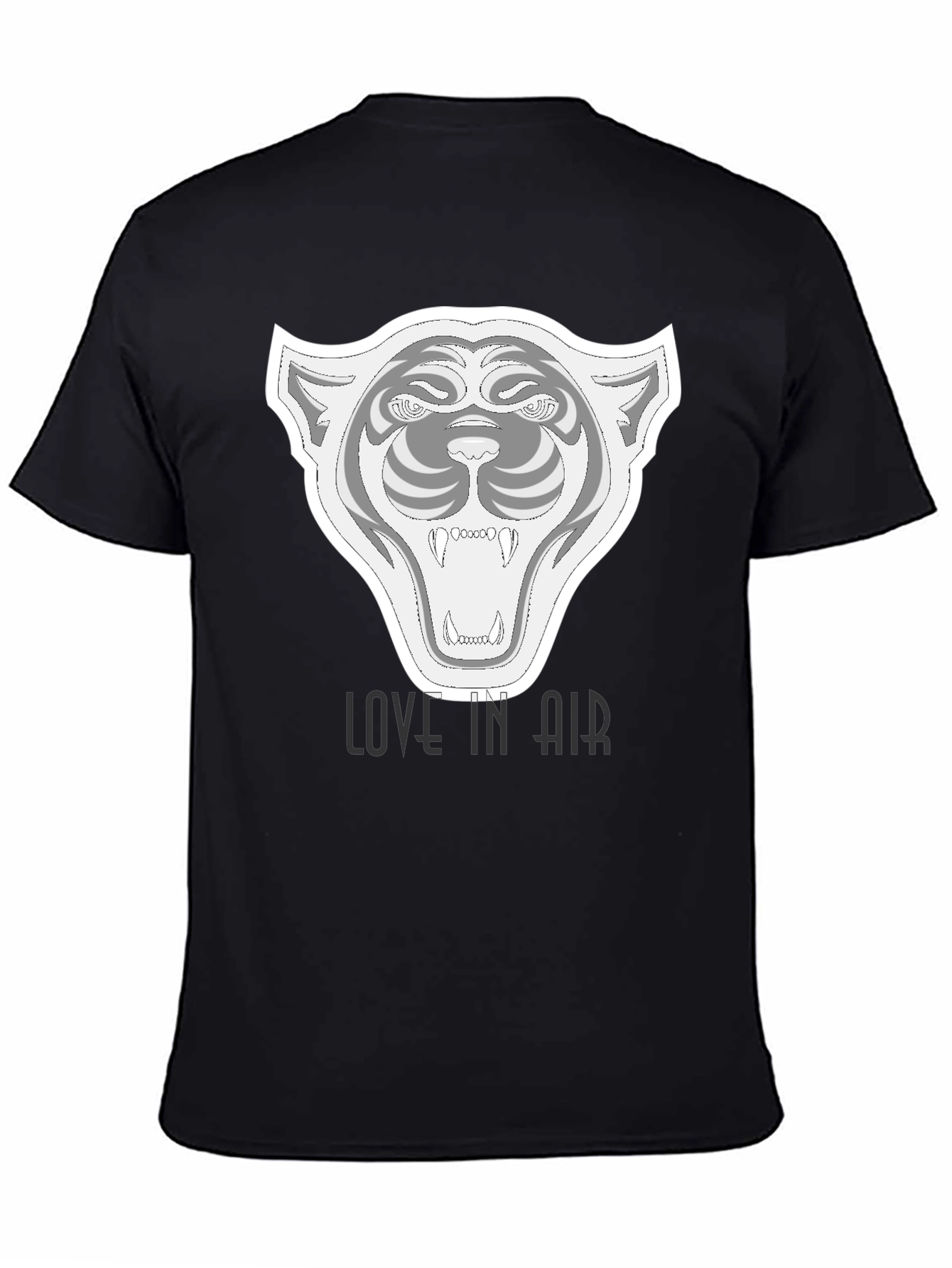 Black Black Graphic Tee - Fierce Tiger 'Love in Air' view 4