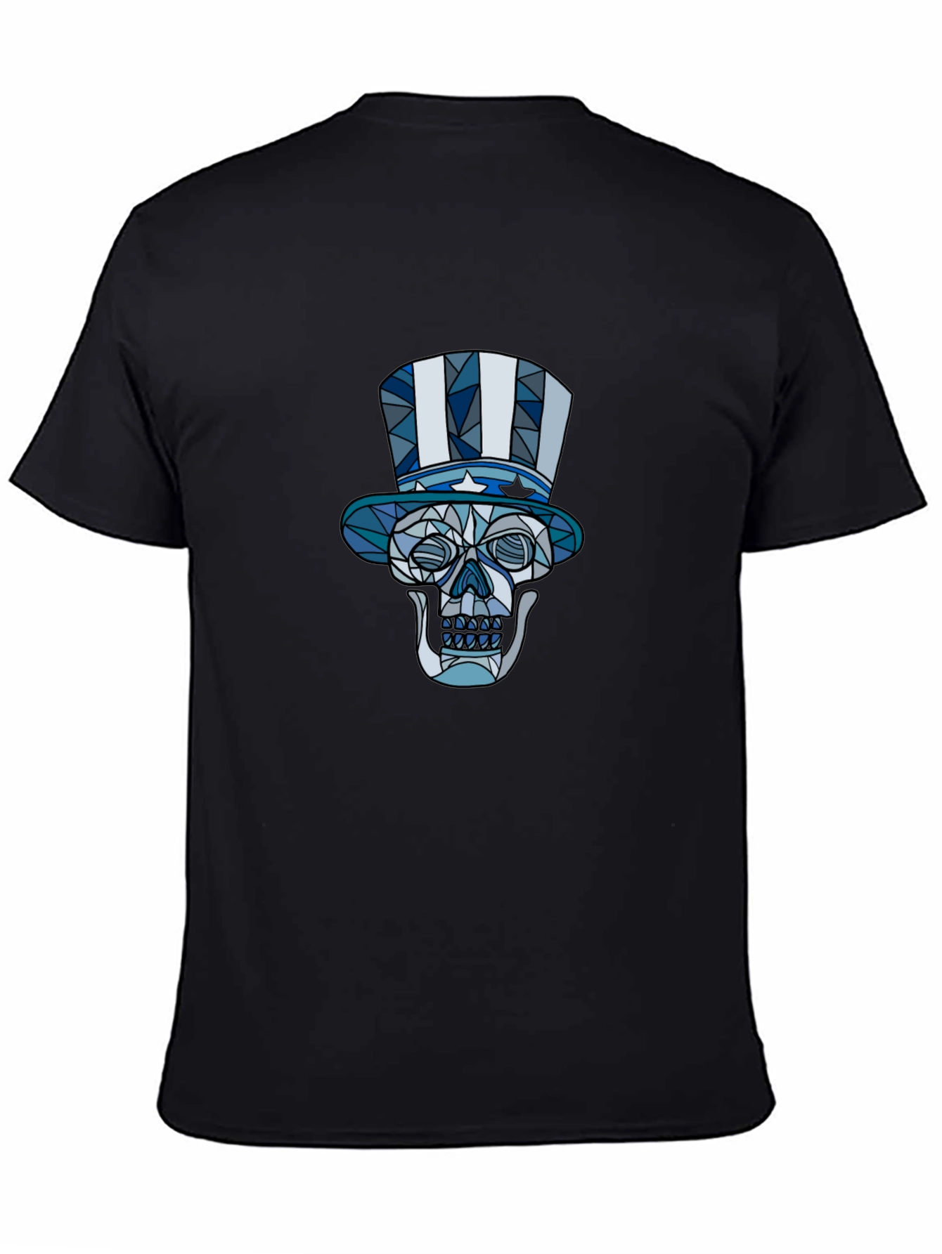 Black Patriotic Skull Graphic T-Shirt view 4