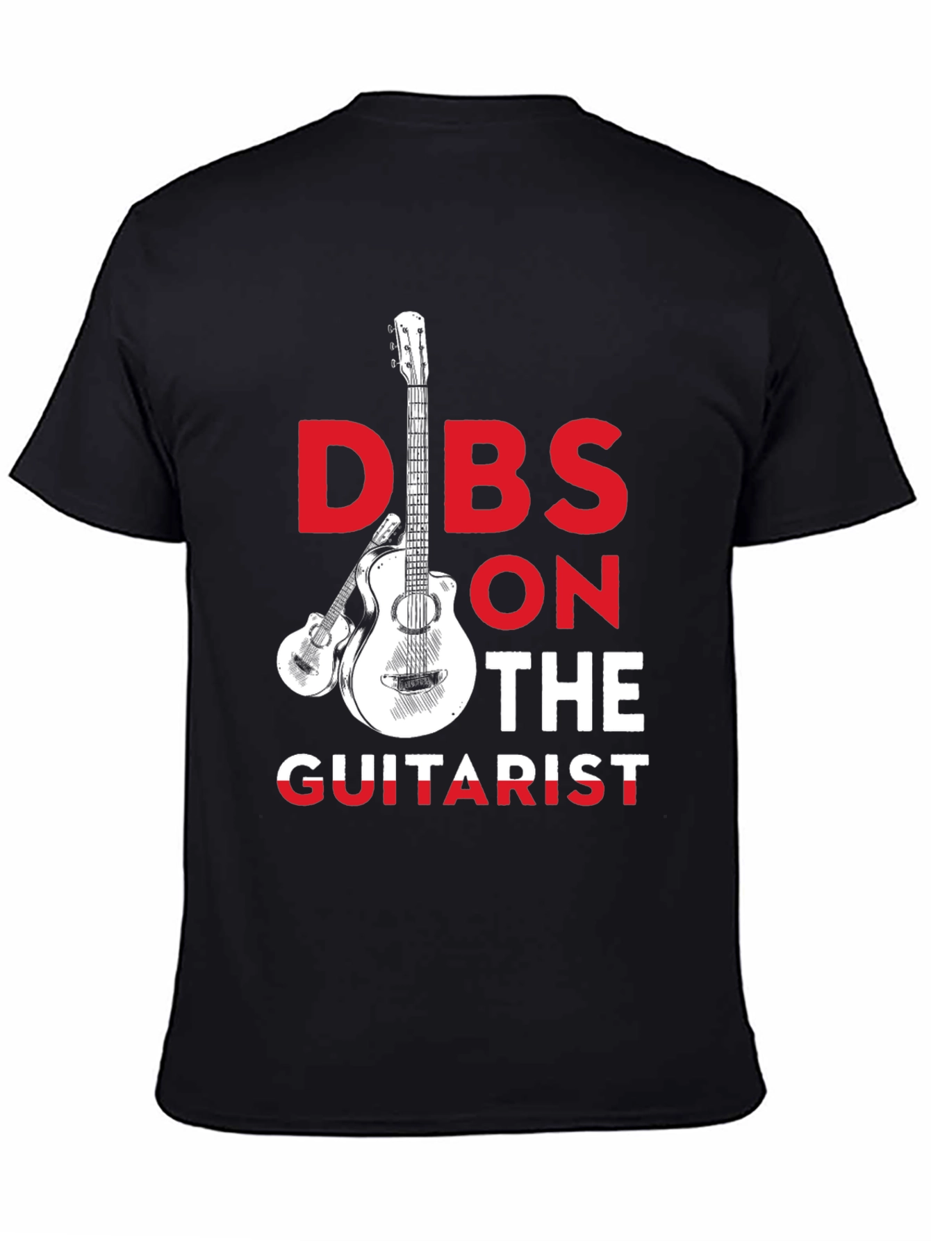 Black Dibs on the Guitarist Graphic Tee - Music Lover T-Shirt view 4