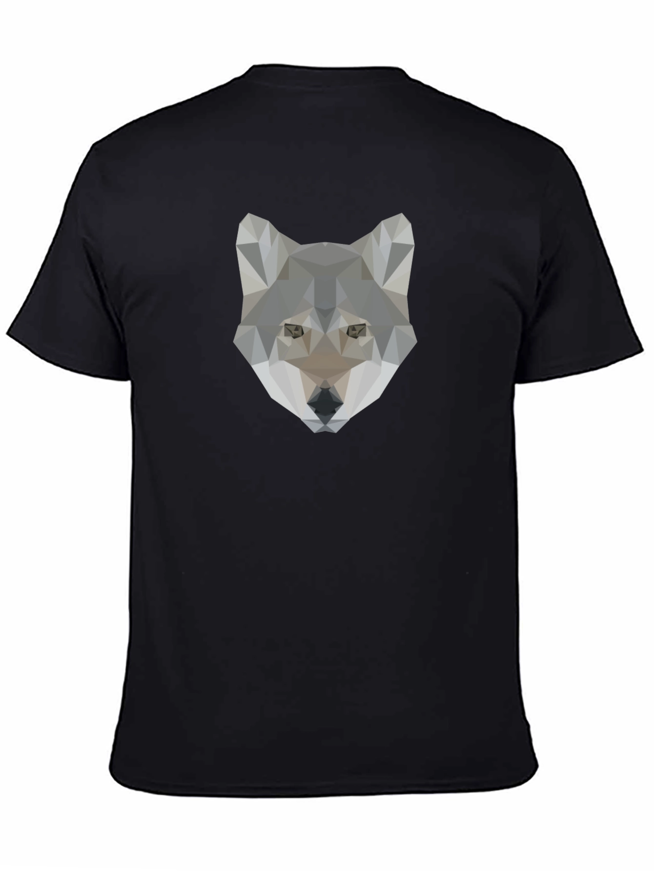 Black Geometric Wolf Graphic Tee - Cool Minimalist Design view 4