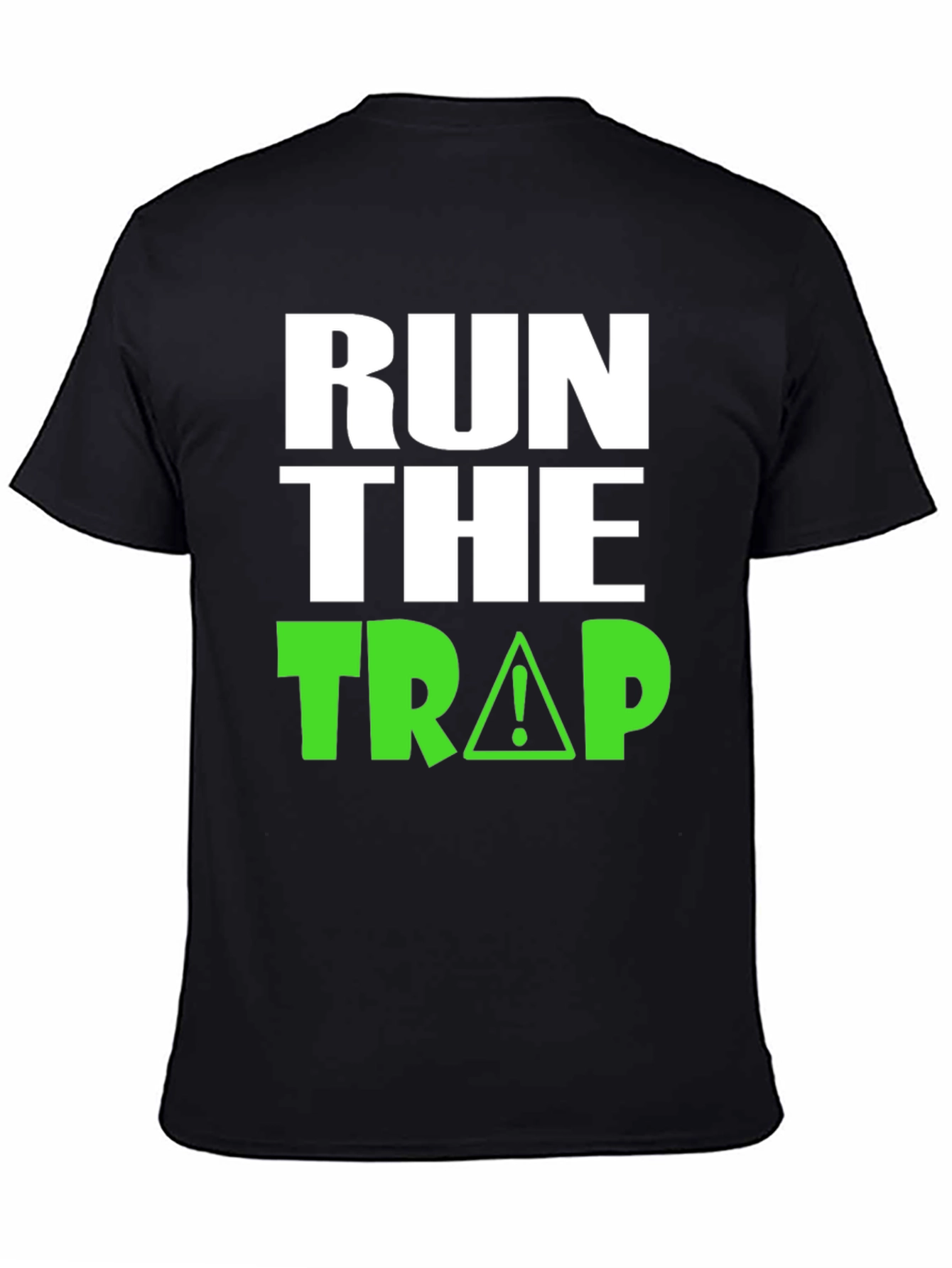 Black Run the Trap Black Graphic T-Shirt view 4