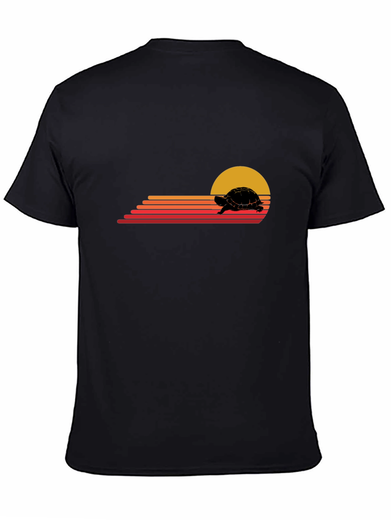 Black Retro Turtle Sunset Graphic Tee view 4