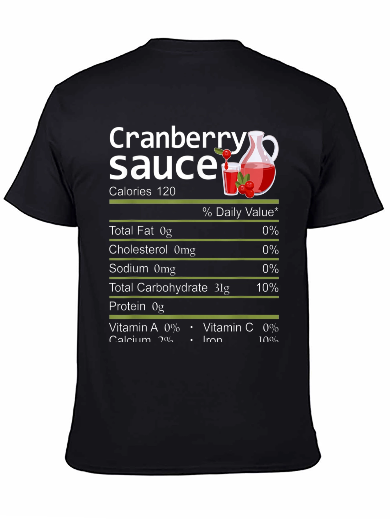Black Cranberry Sauce Nutrition Facts Graphic Tee view 4