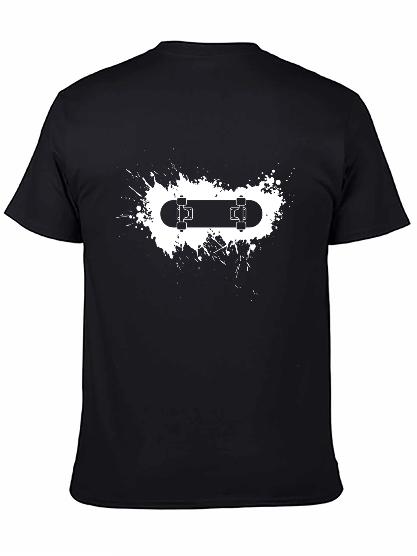 Black Skateboard Graphic Tee - Black Cotton Blend view 4