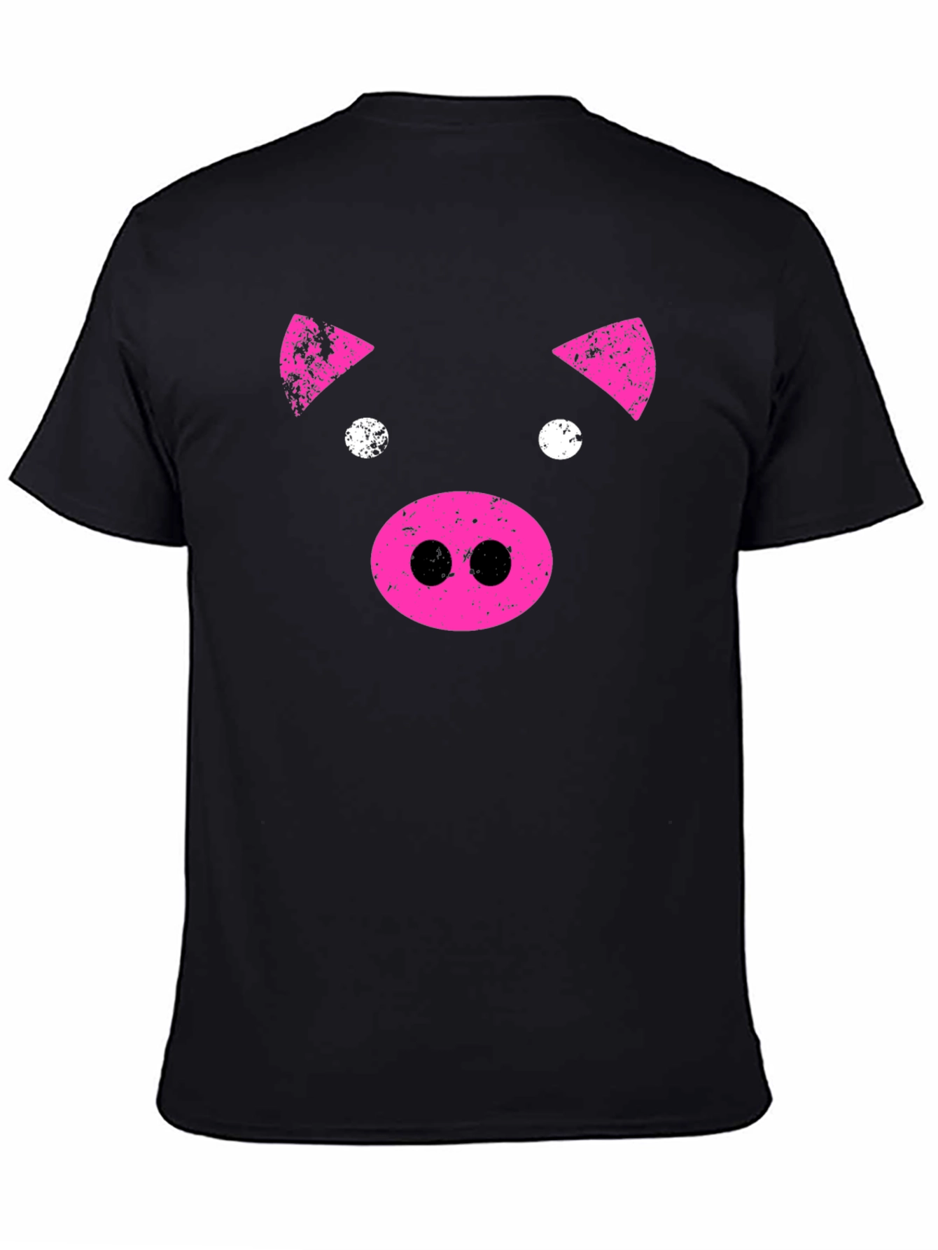 Black Pink Pig Graphic Tee - Black Casual T-Shirt view 4