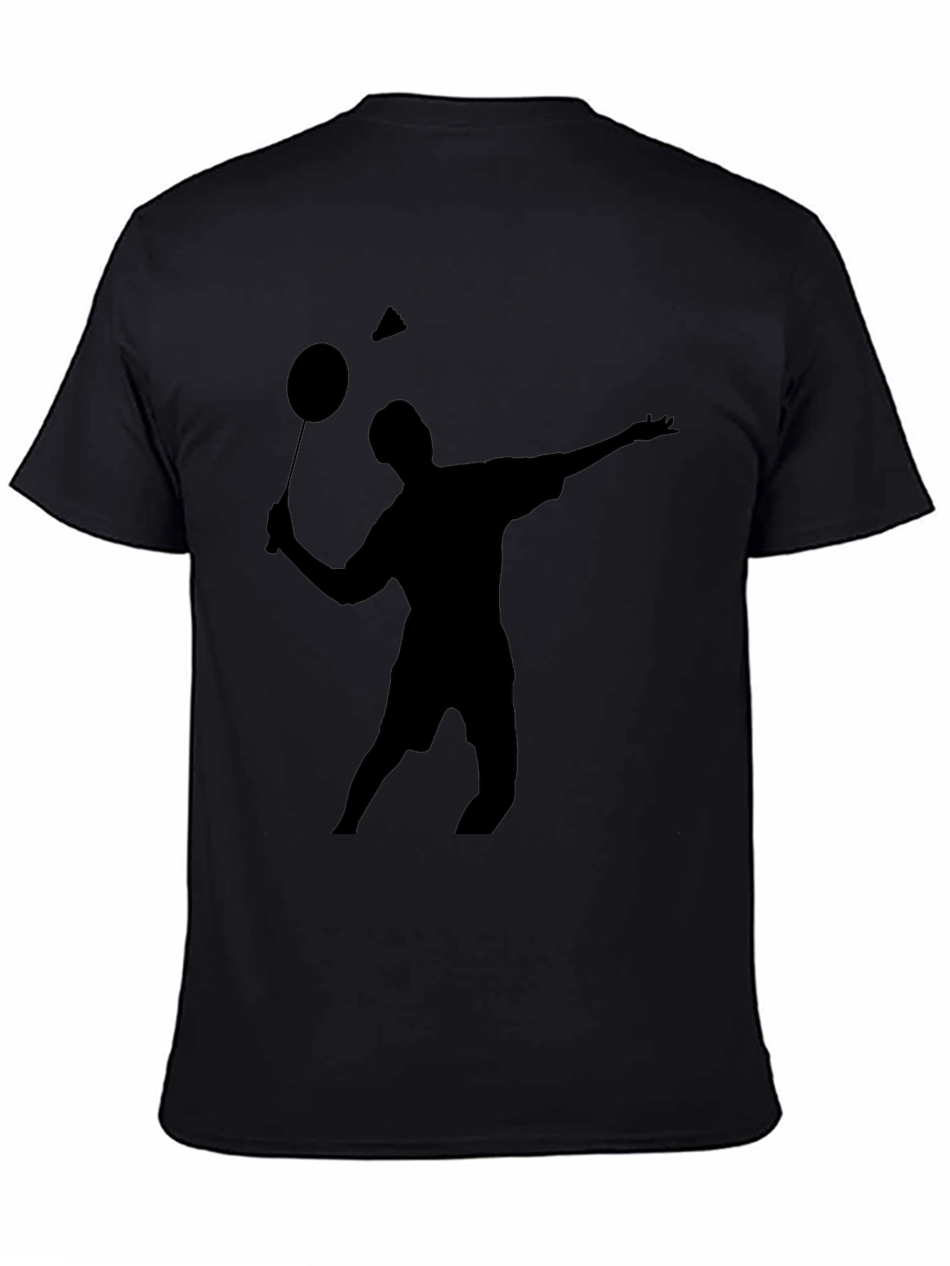 Black Badminton Player Graphic Tee - Black view 4