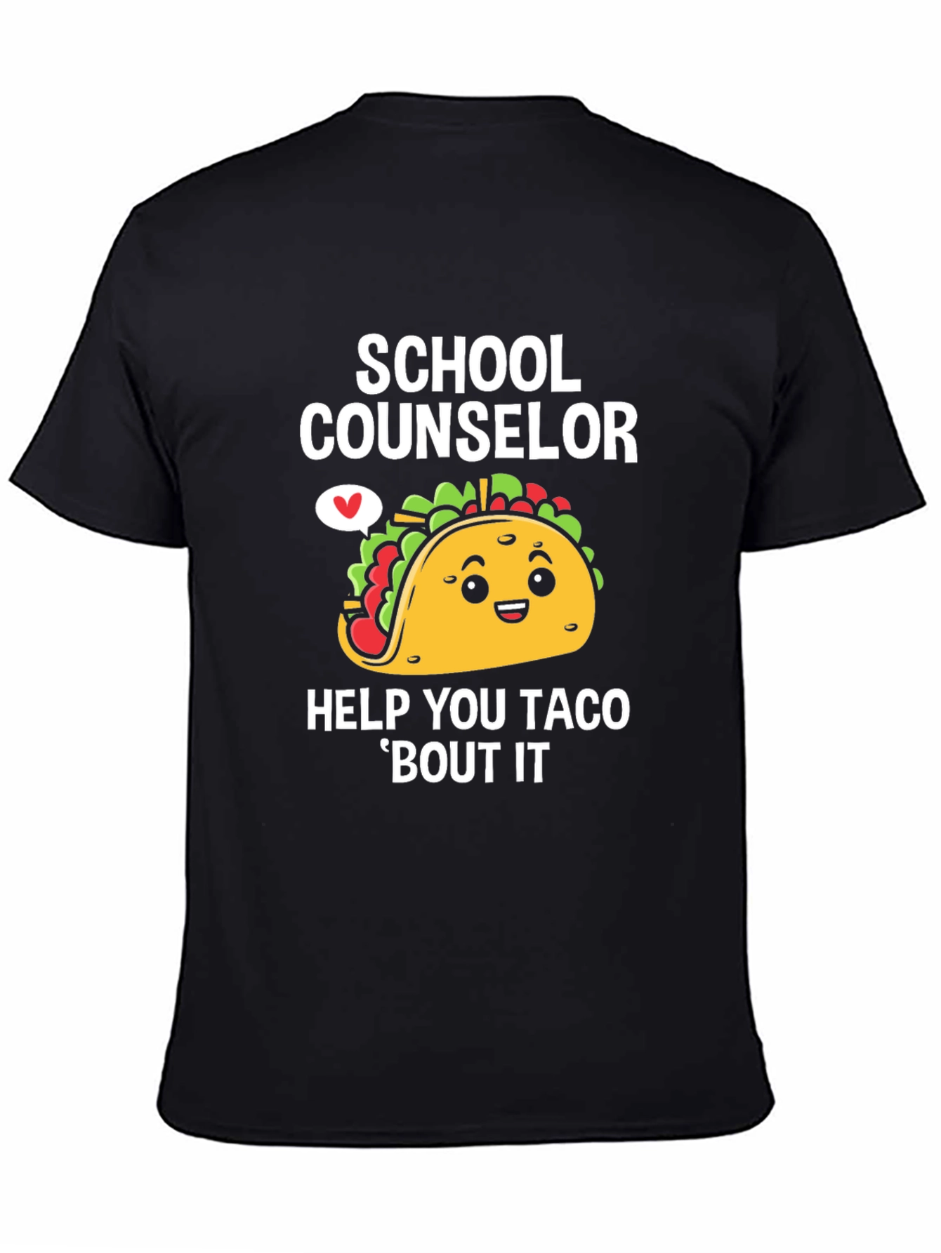 Black School Counselor Taco 'Bout It T-Shirt view 4