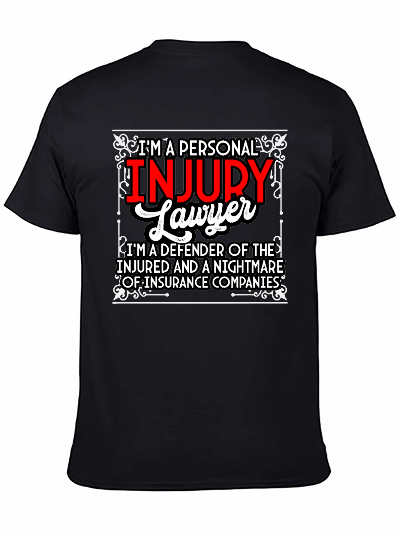 Black Personal Injury Lawyer T-Shirt view 4
