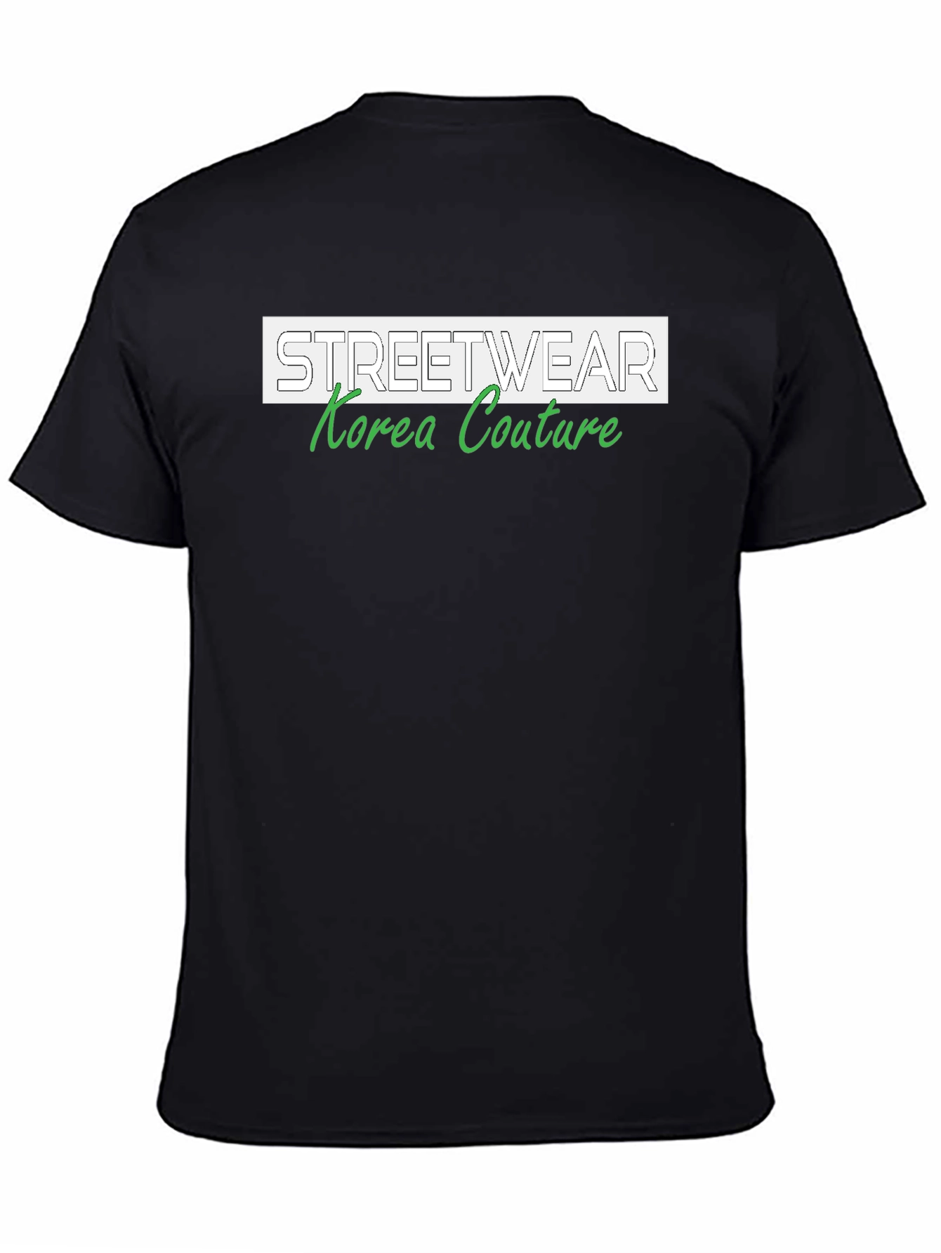 Black Streetwear Korea Couture T-Shirt view 4