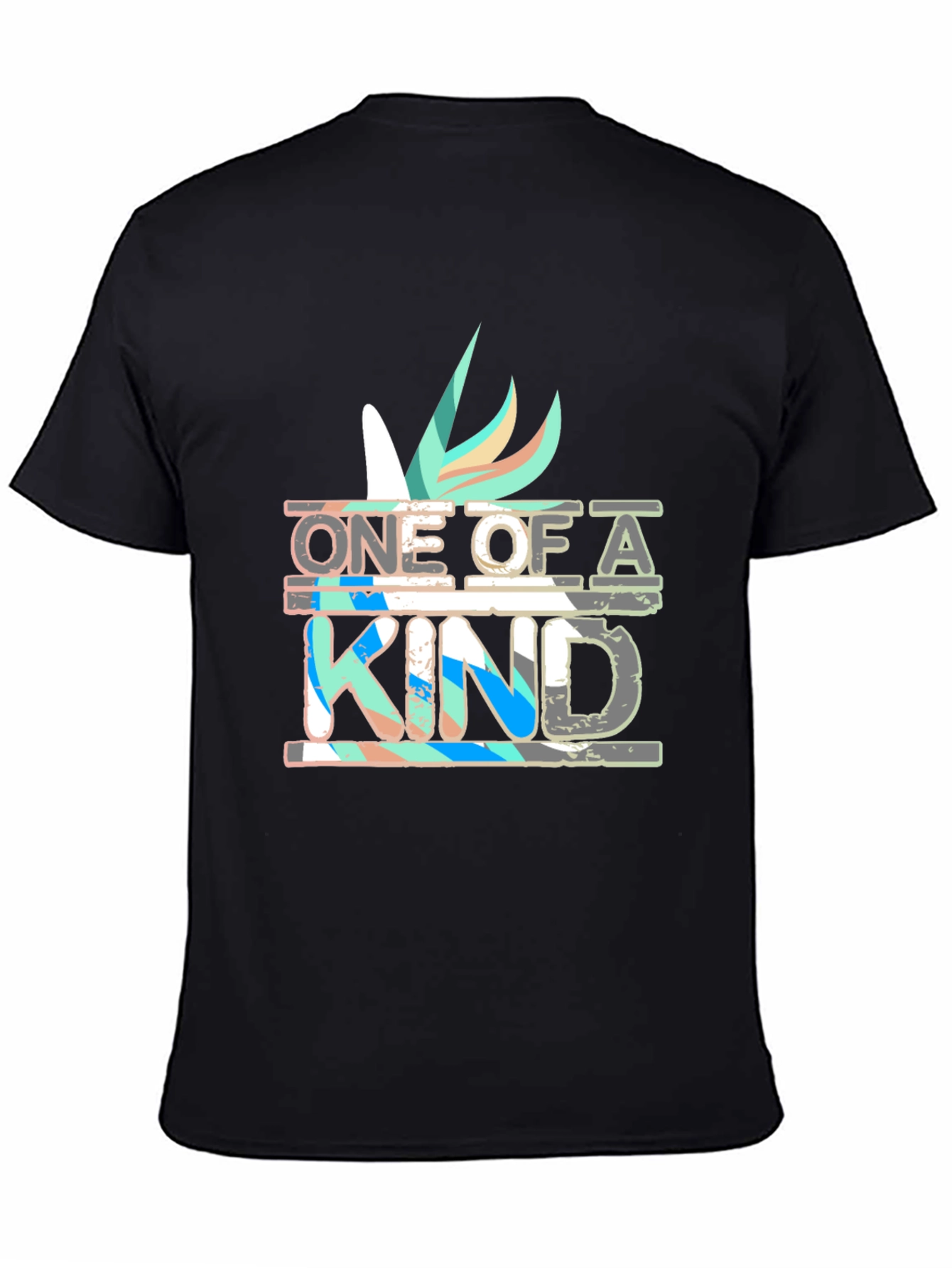 Black Unique Graphic Tee - One Of A Kind Design view 4