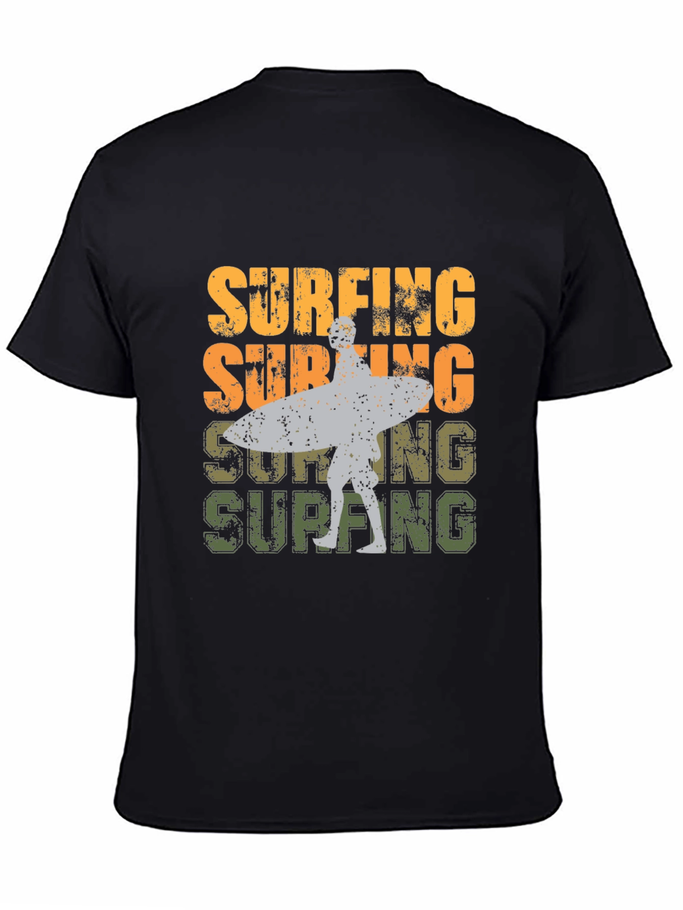 Black Retro Surfing Graphic Tee view 4
