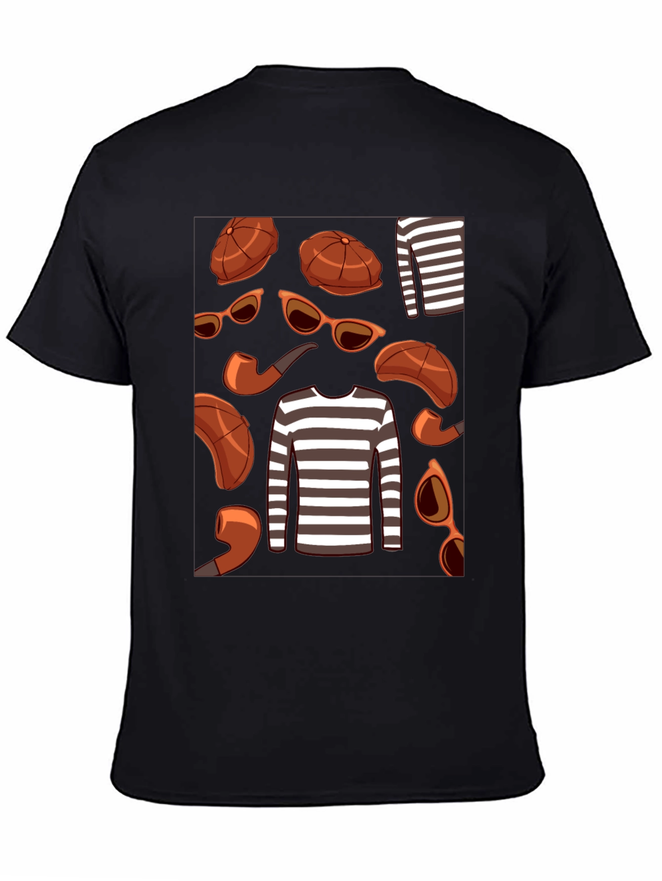 Black Detective Style Graphic T-Shirt view 4