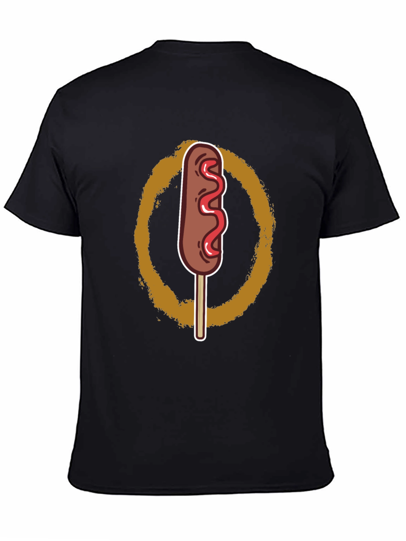 Black Corn Dog Graphic Tee - Fun Novelty T-Shirt view 4