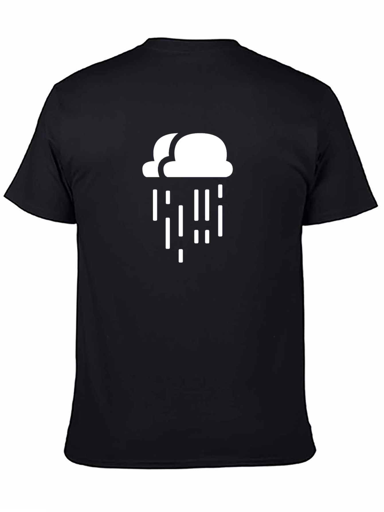 Black Rainy Day Cloud Graphic T-Shirt - Black view 4
