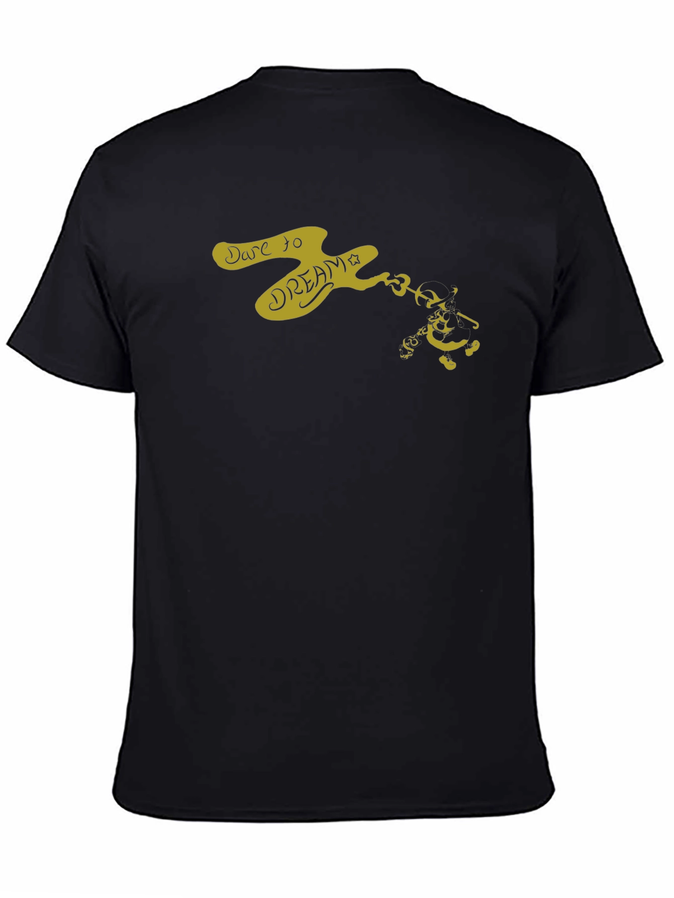 Black Dare to Dream Graphic Tee - Black Cotton Casual view 4