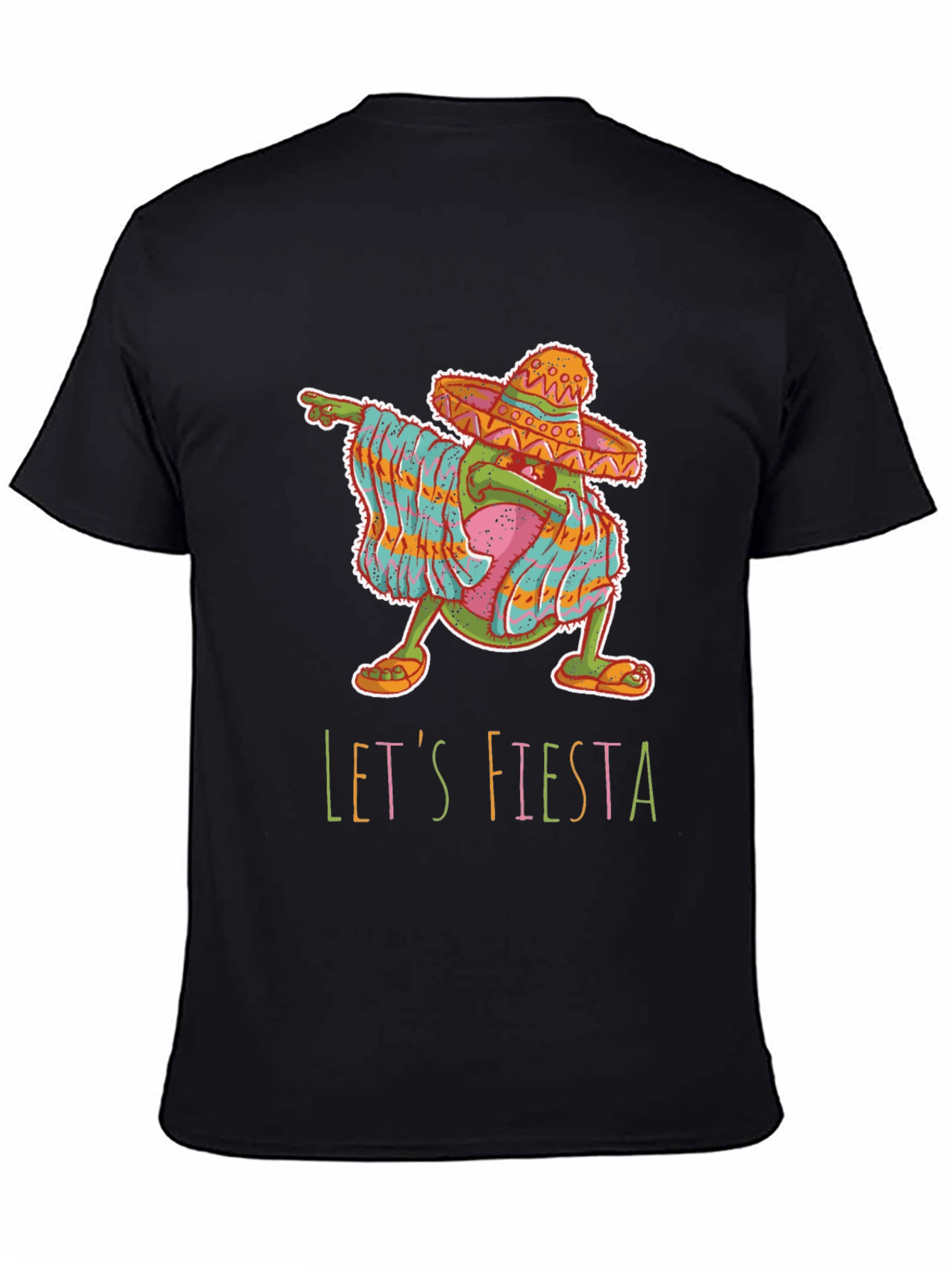 Black Let's Fiesta Avocado Graphic T-Shirt view 4