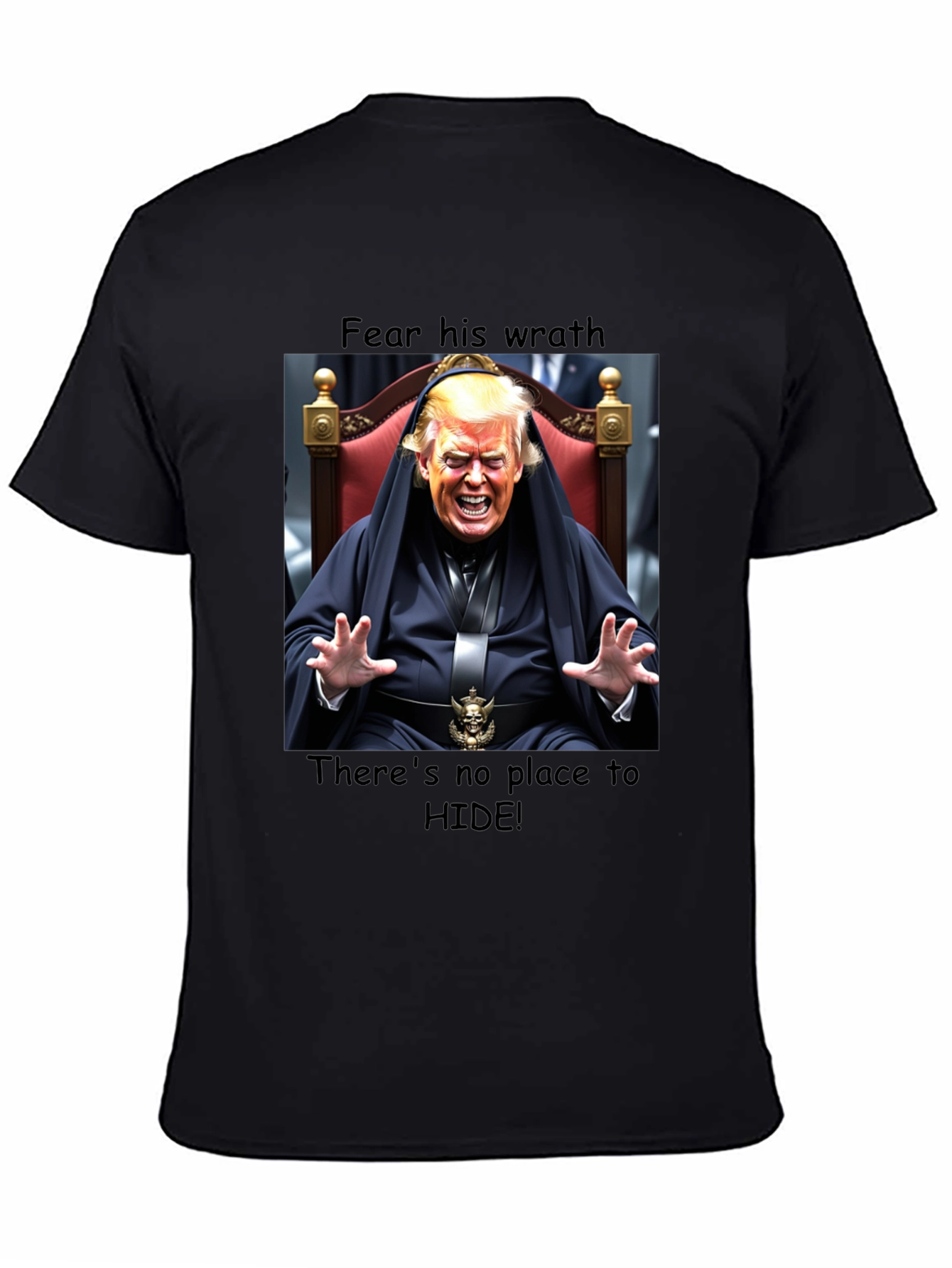 Black Fear His Wrath Trump T-Shirt view 4